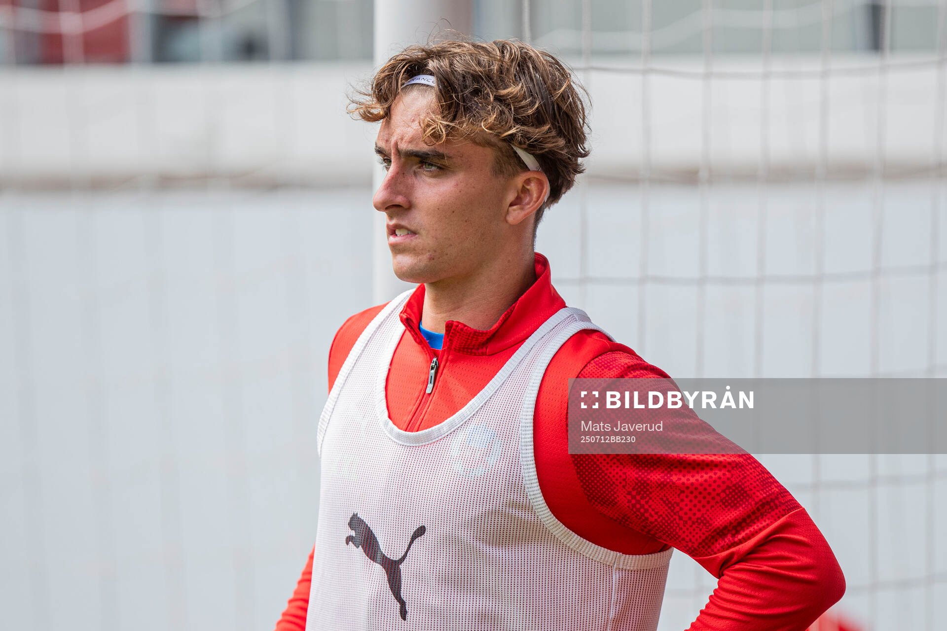 Helsingborgs Noah Jakobsen träningsmatchen i fotboll