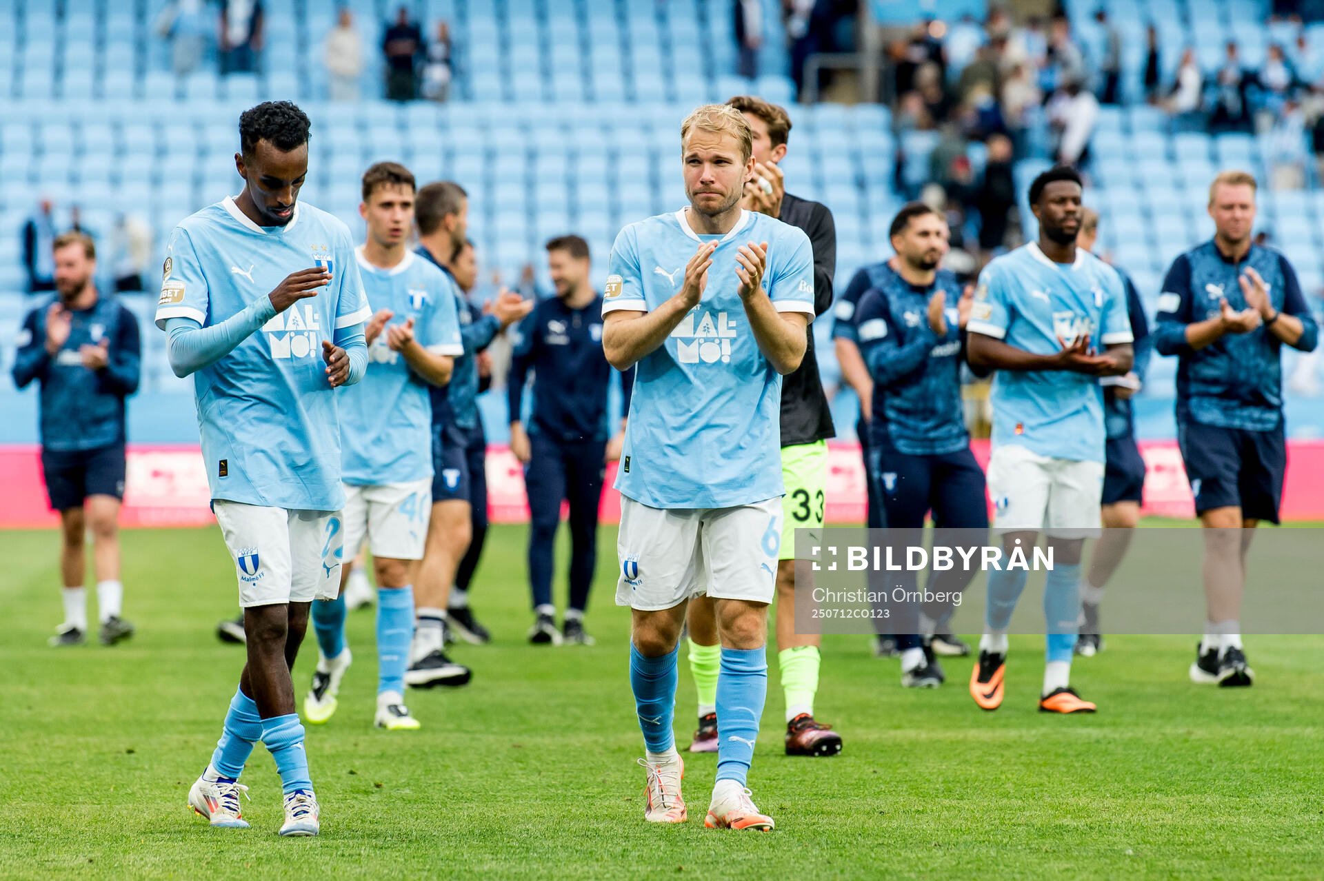 Malmö FFs Taha Ali och Oscar Lewicki jublar