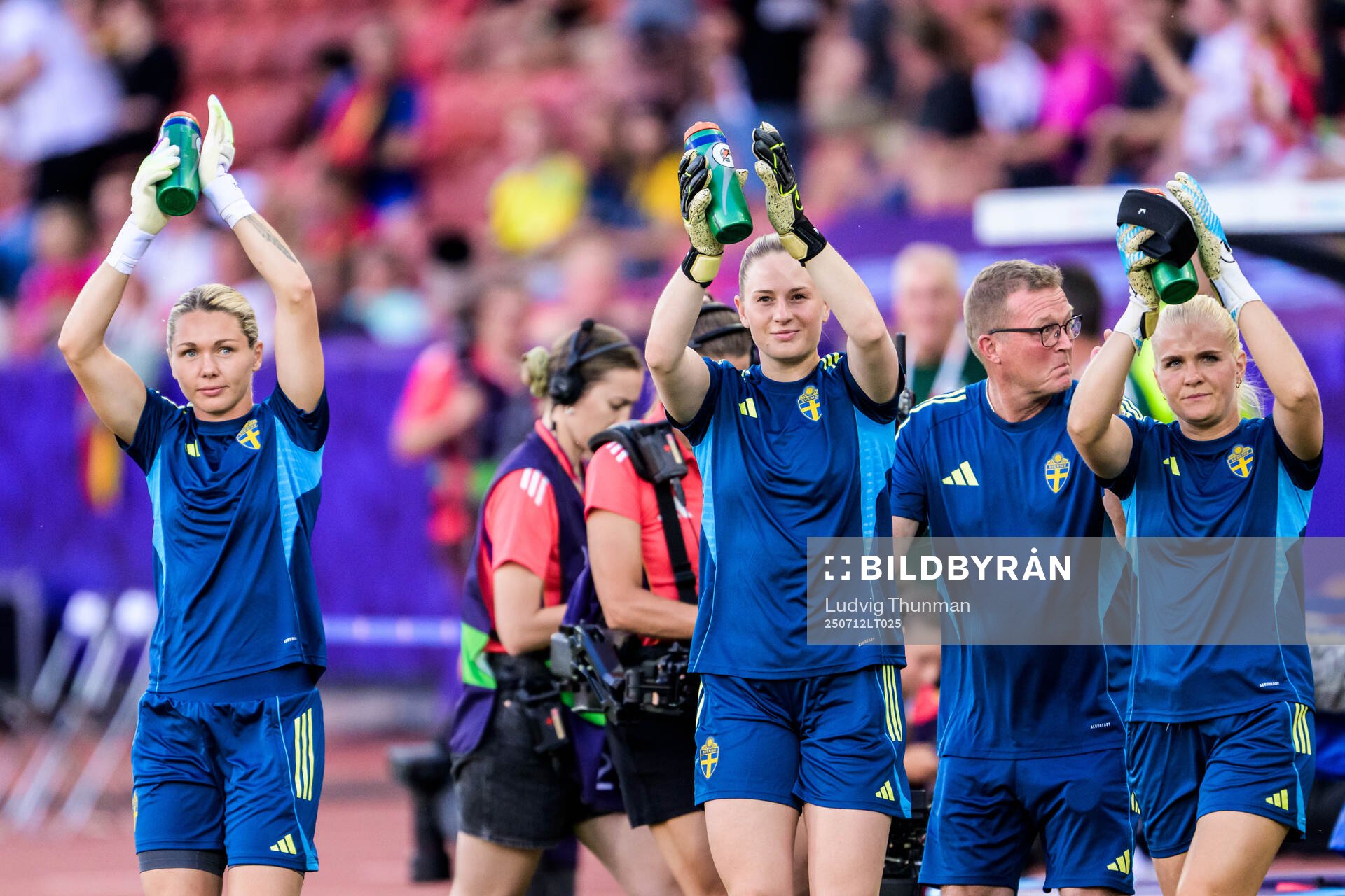 Goalkeeper Jennifer Falk, goalkeeper Tove Enblom and