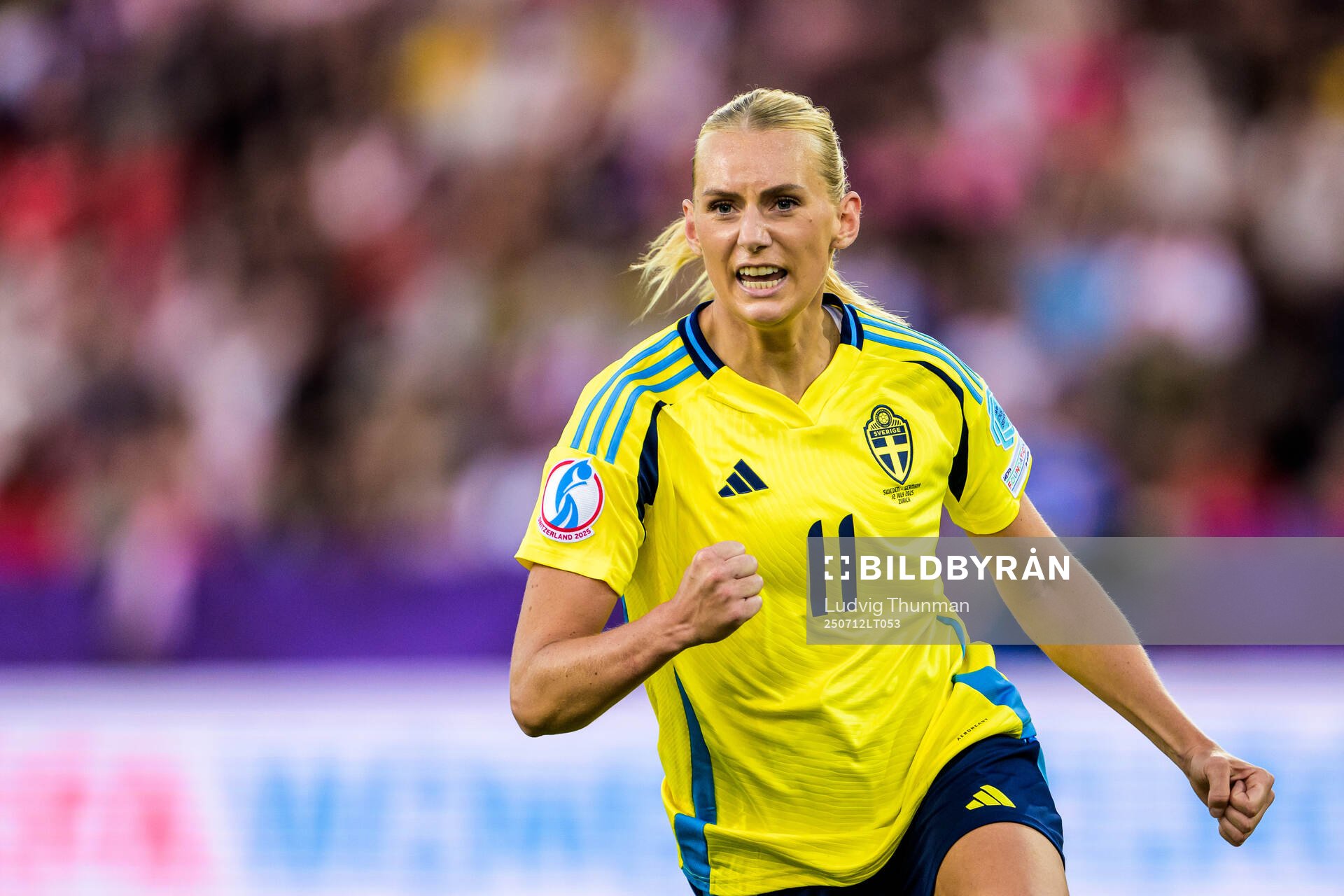 Stina Blackstenius of Sweden celebrates