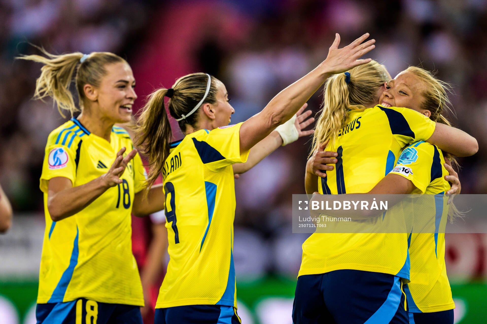 Smilla Holmberg of Sweden celebrates