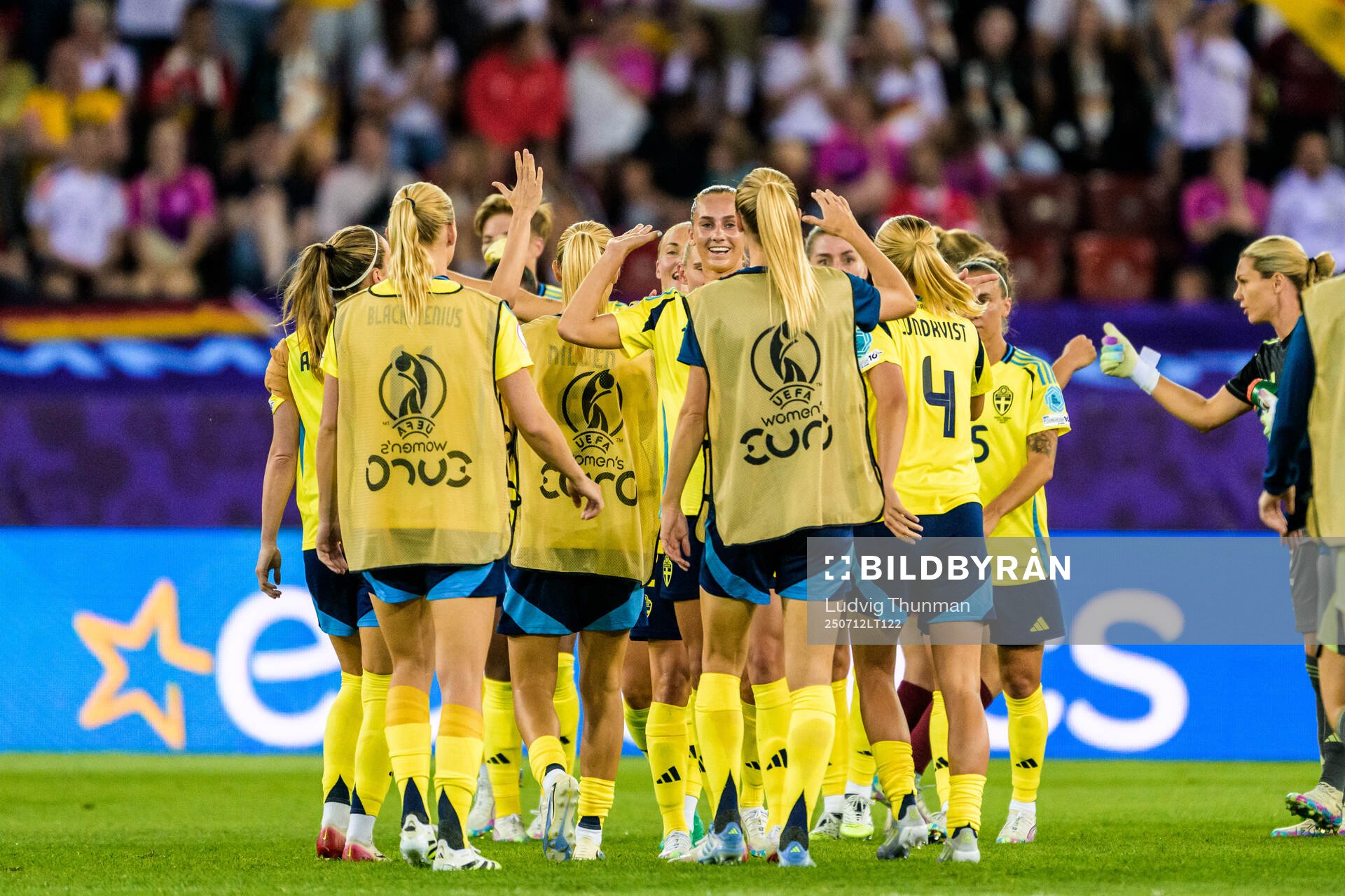 Players of Sweden celebrate