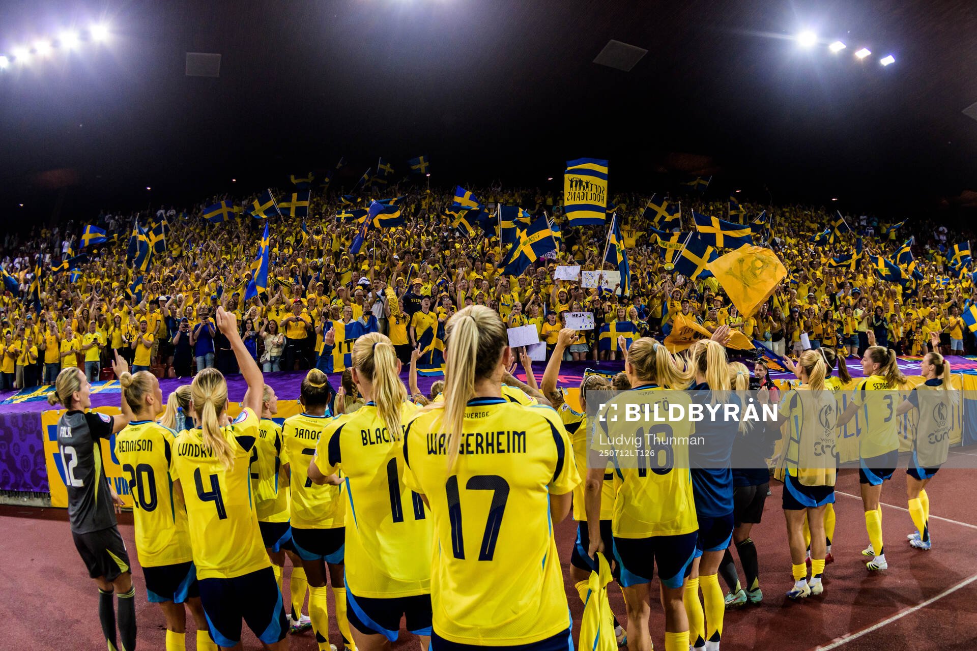 Players of Sweden celebrate