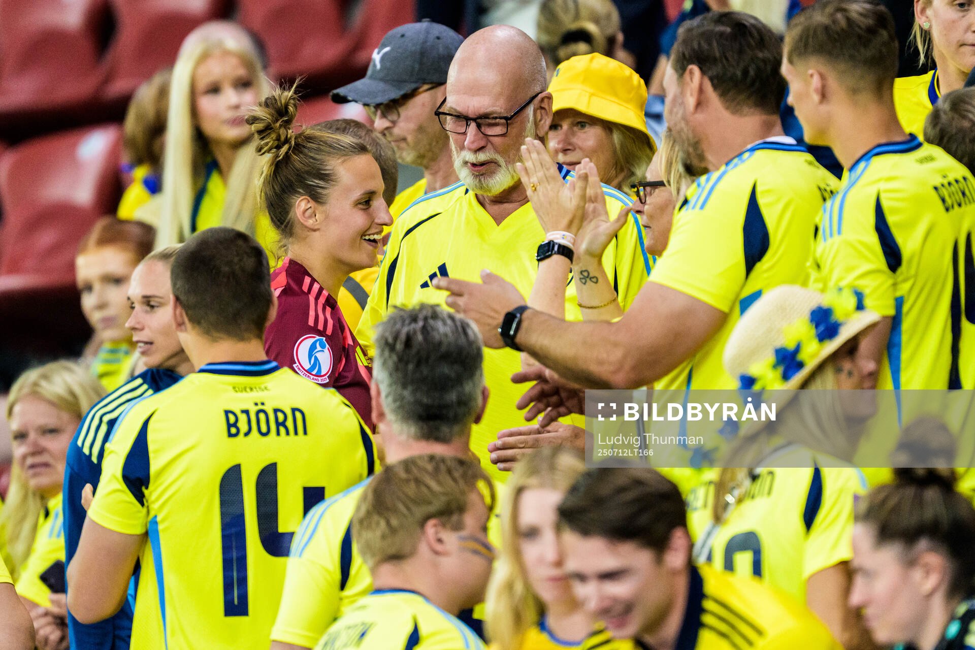 Nathalie Björn of Sweden in the stands