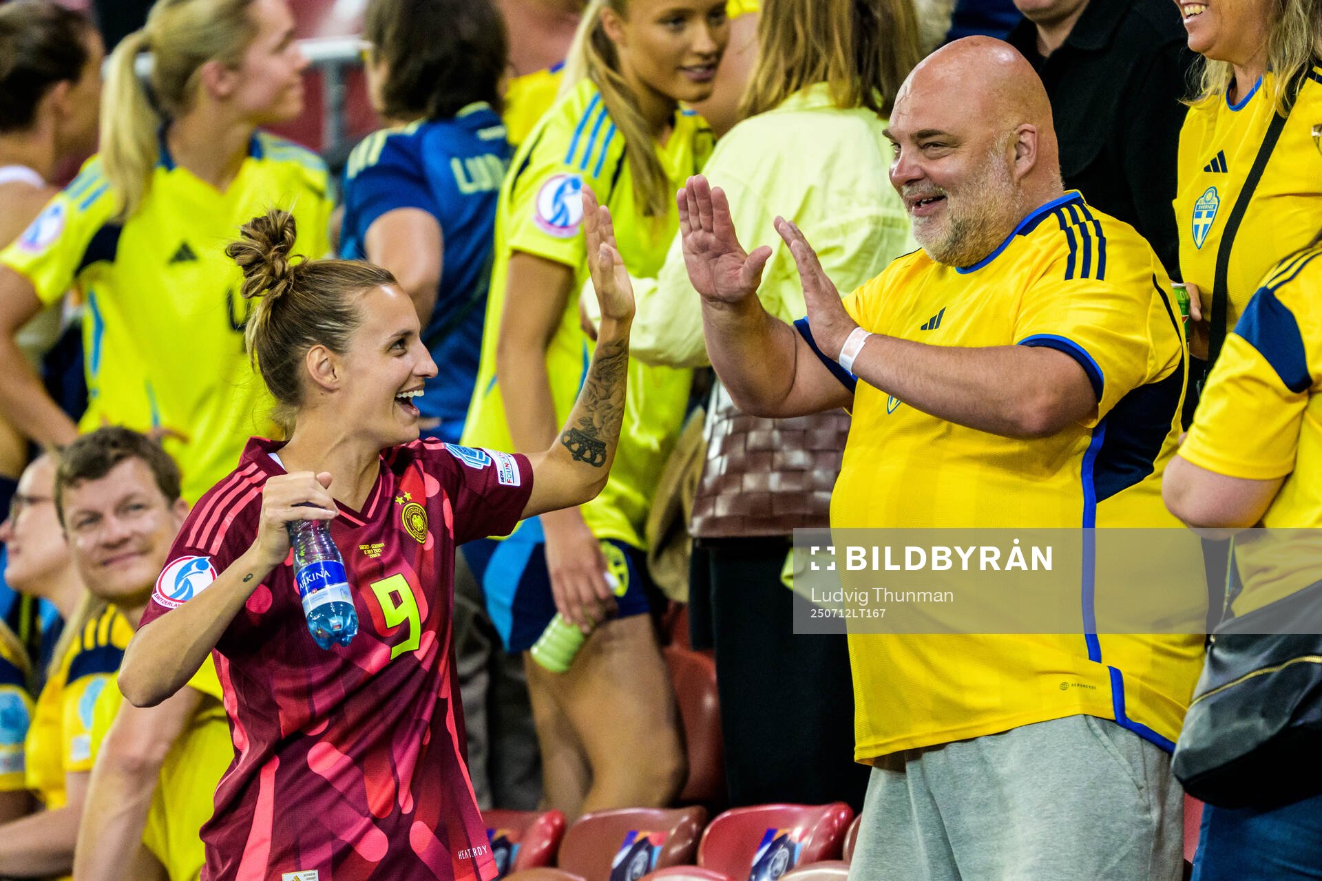 Nathalie Björn of Sweden in the stands