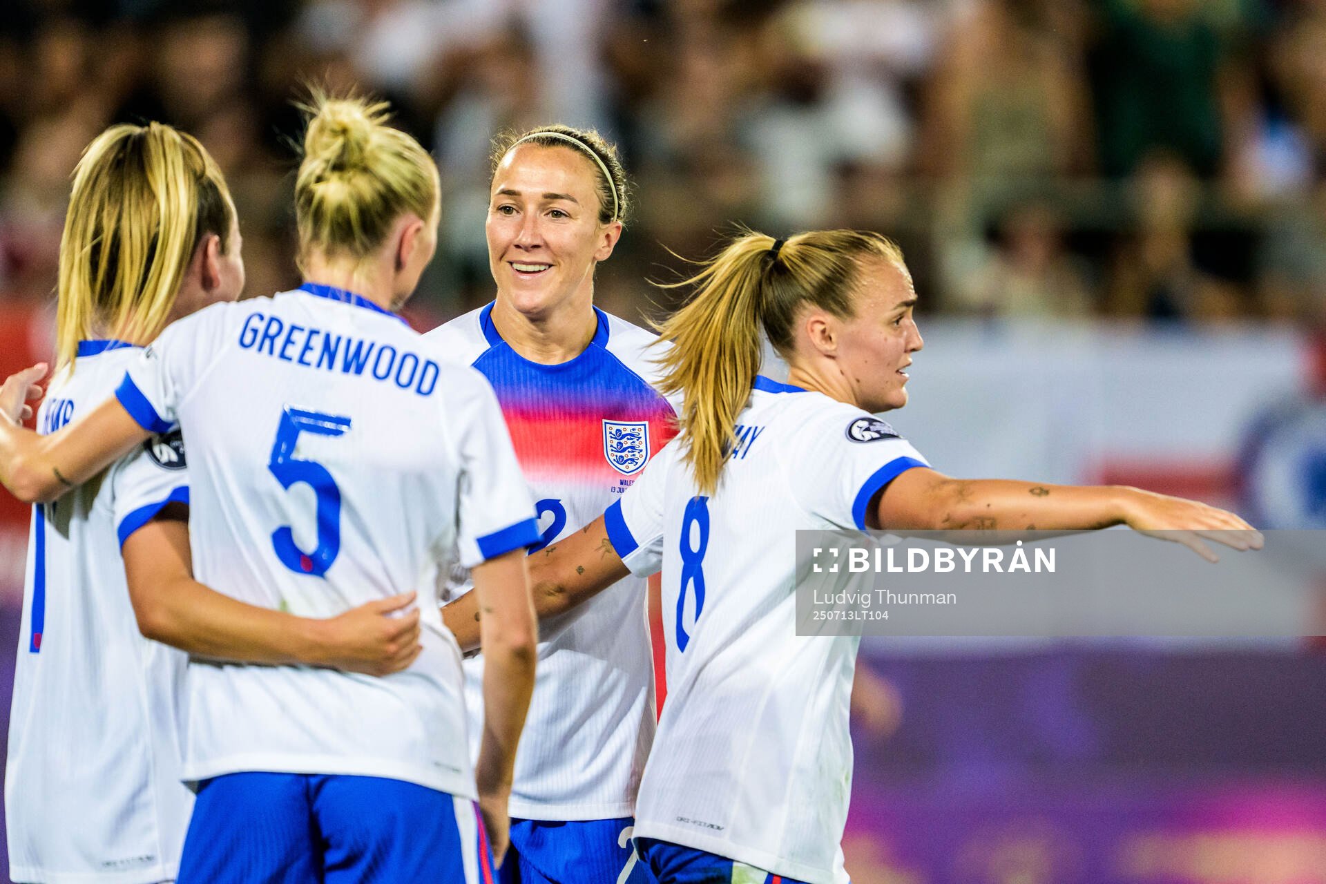 Lauren Hemp celebrates