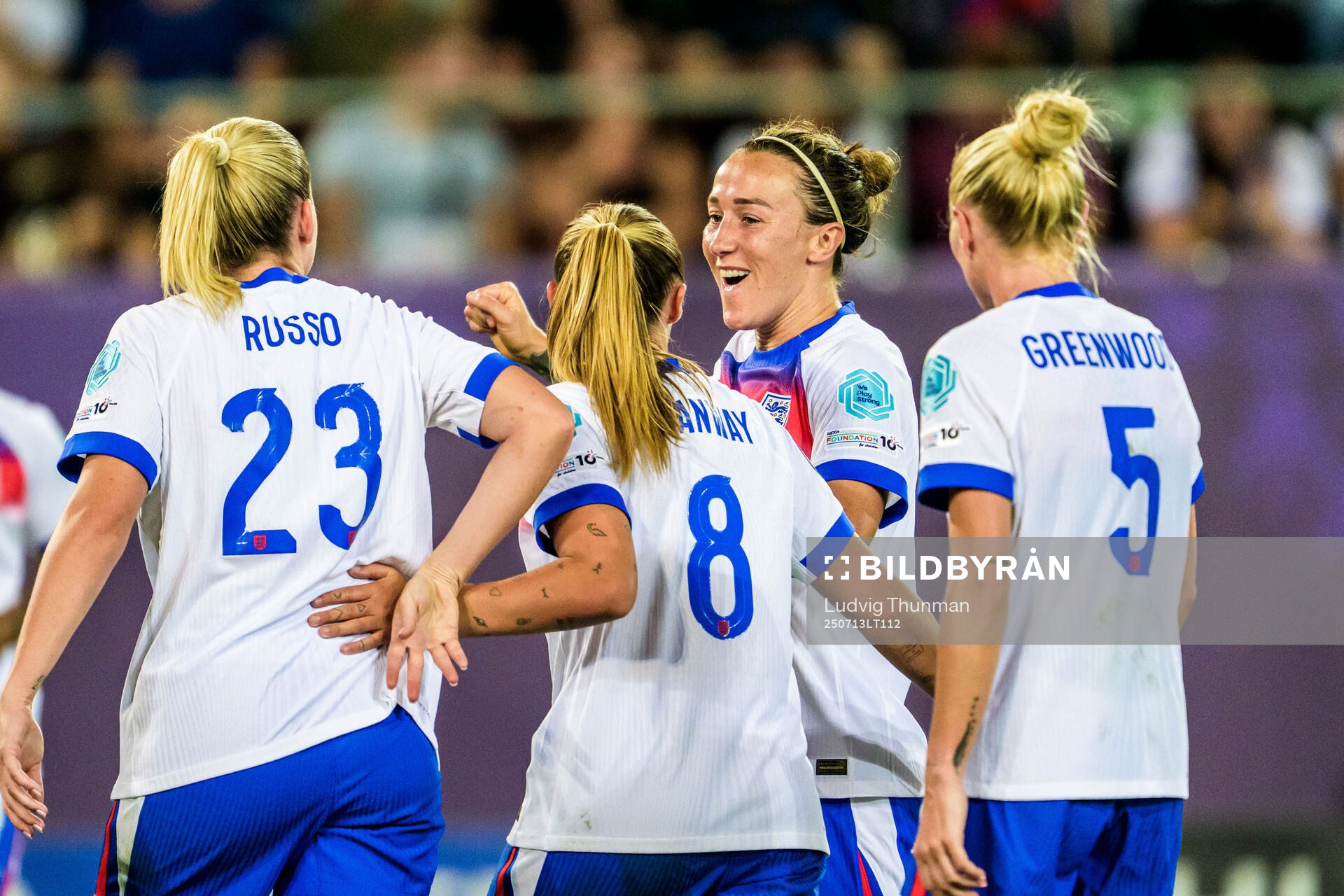 Lucy Bronze of England celebrates