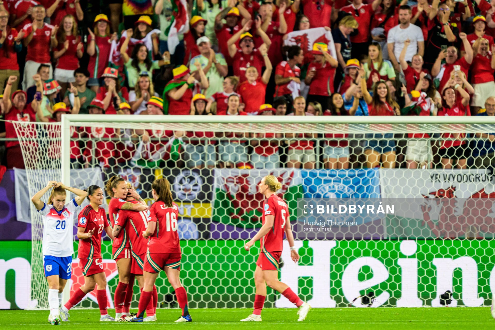 Hannah Cain of Wales celebrates