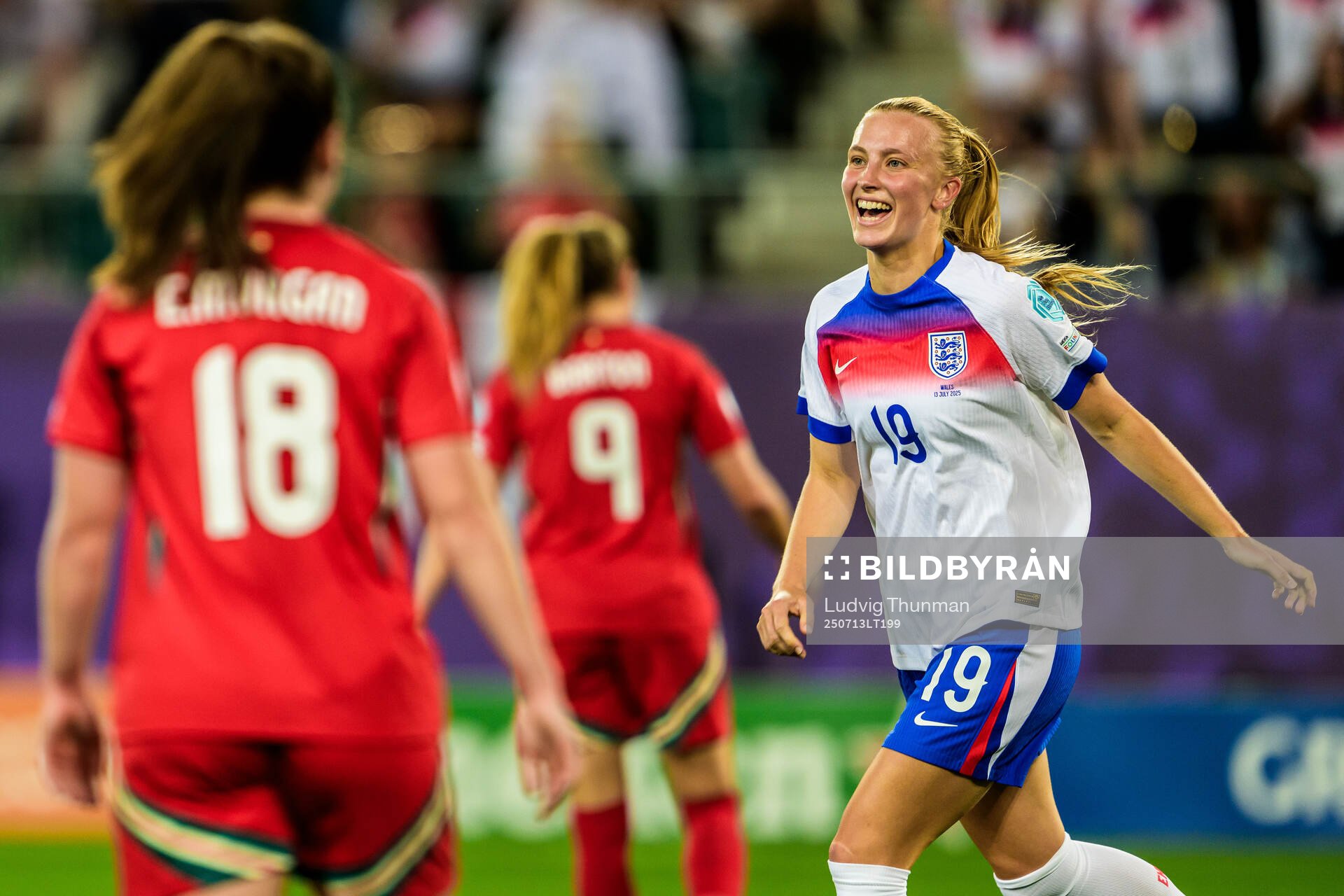 Aggie Beever-Jones of England celebrates