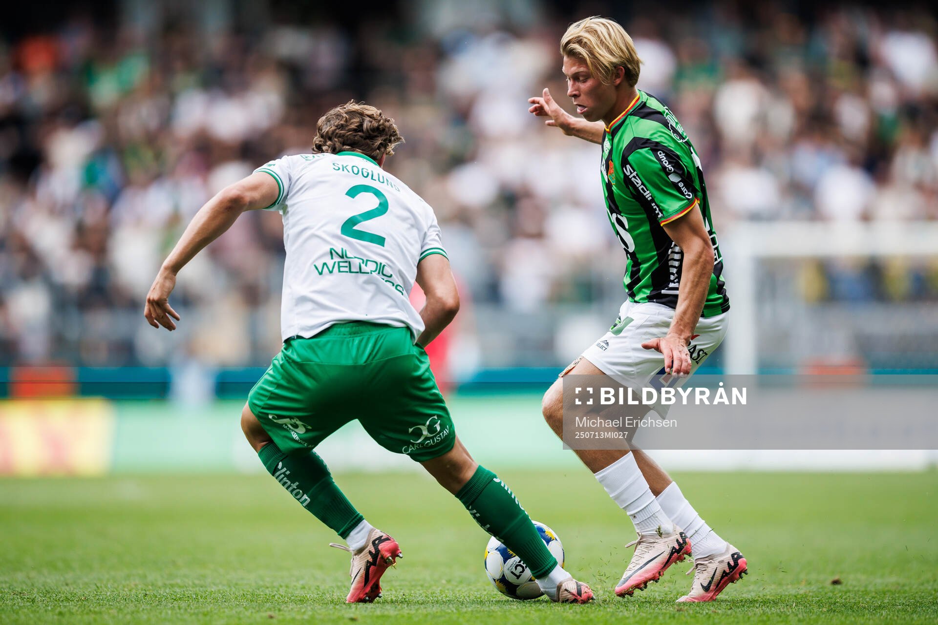 Hammarbys Hampus Skoglund och GAIS Rasmus Niklasson Petrovic