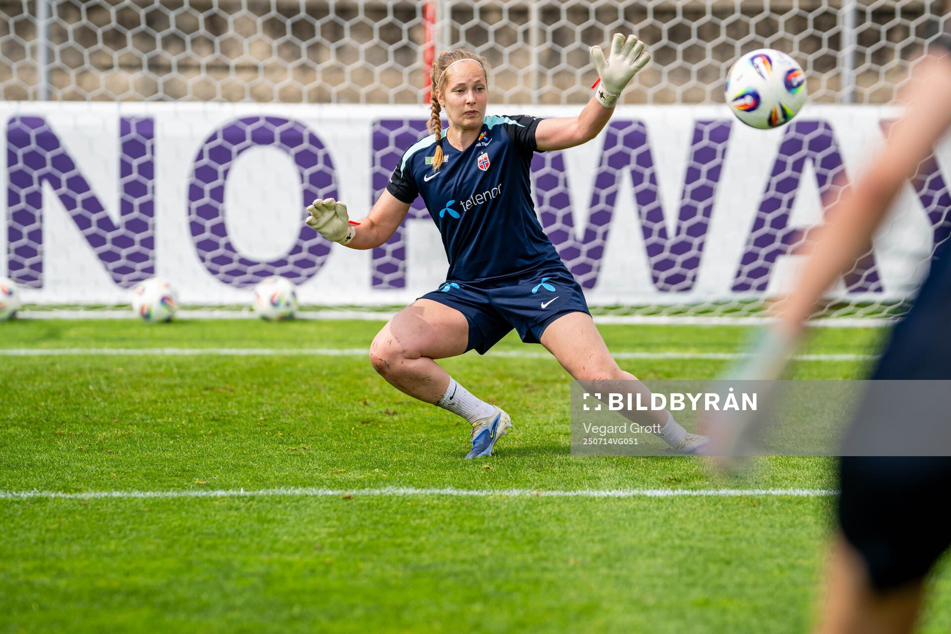 Goalkeeper Aurora Mikalsen of the Norwegian women's