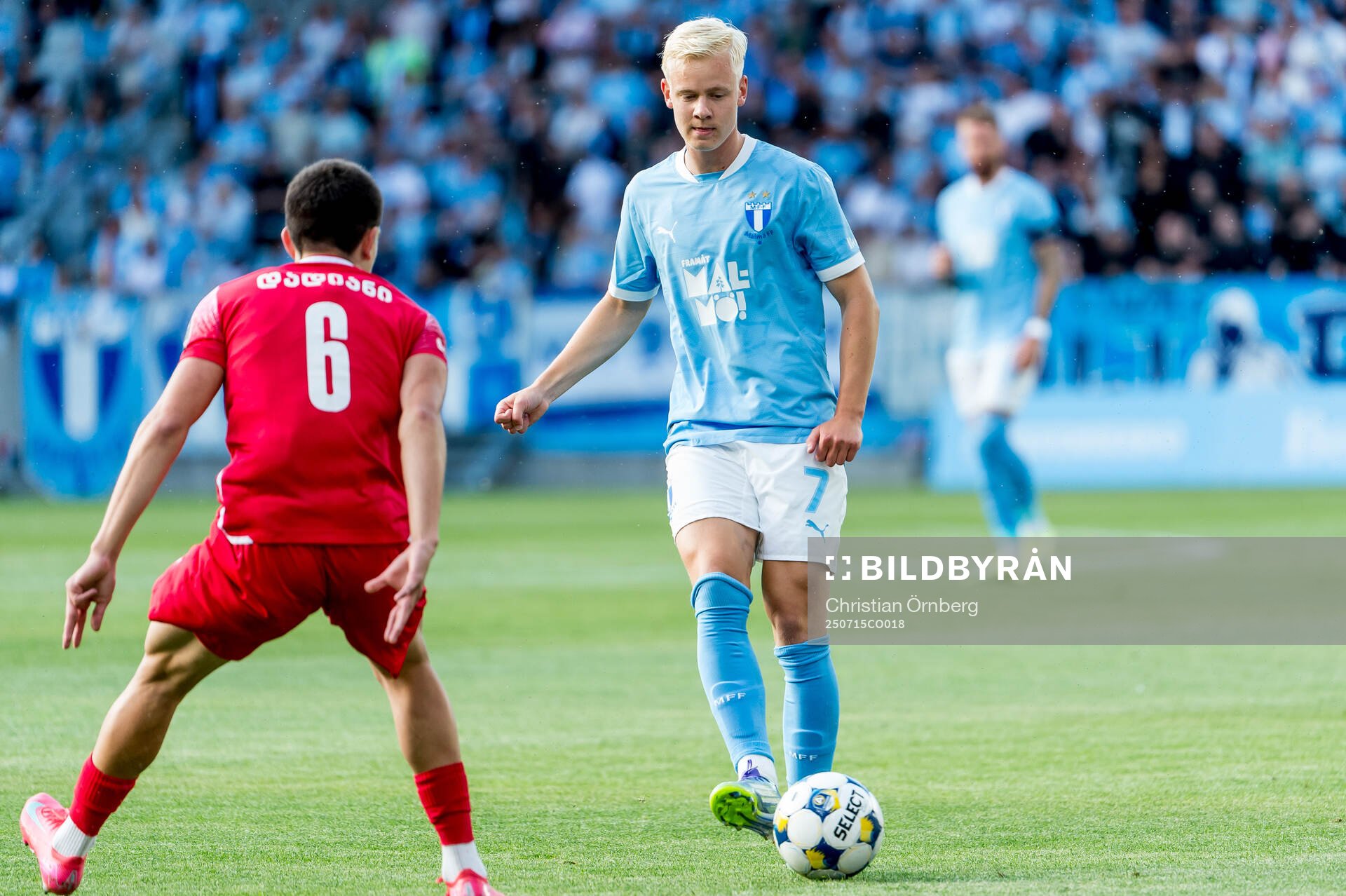 Nikoloz Dadiani of FC Iberia and Otto Rosengren of Malmö FF