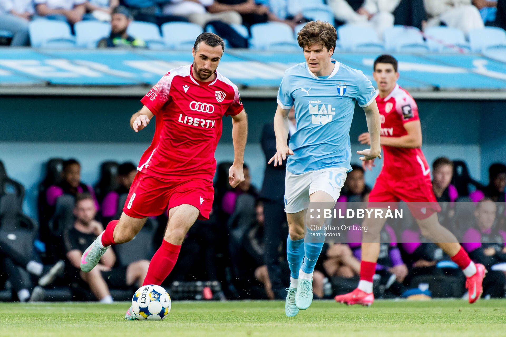 Bakar Kardava of FC Iberia and Oliver Berg of Malmö FF