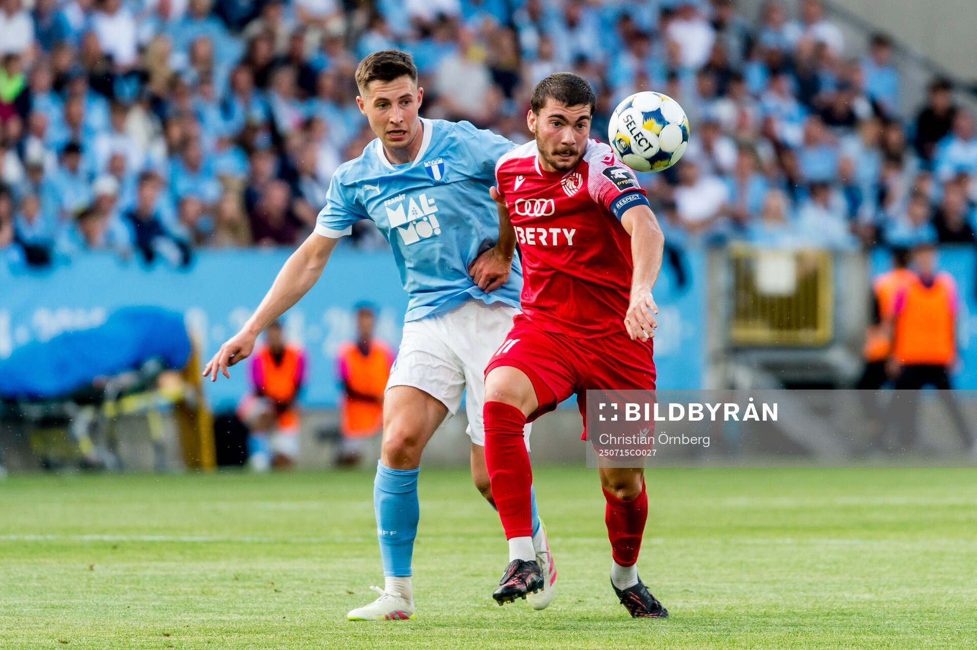 Lasse Berg Johnsen of Malmö FF and Gizo Mamageishvili of