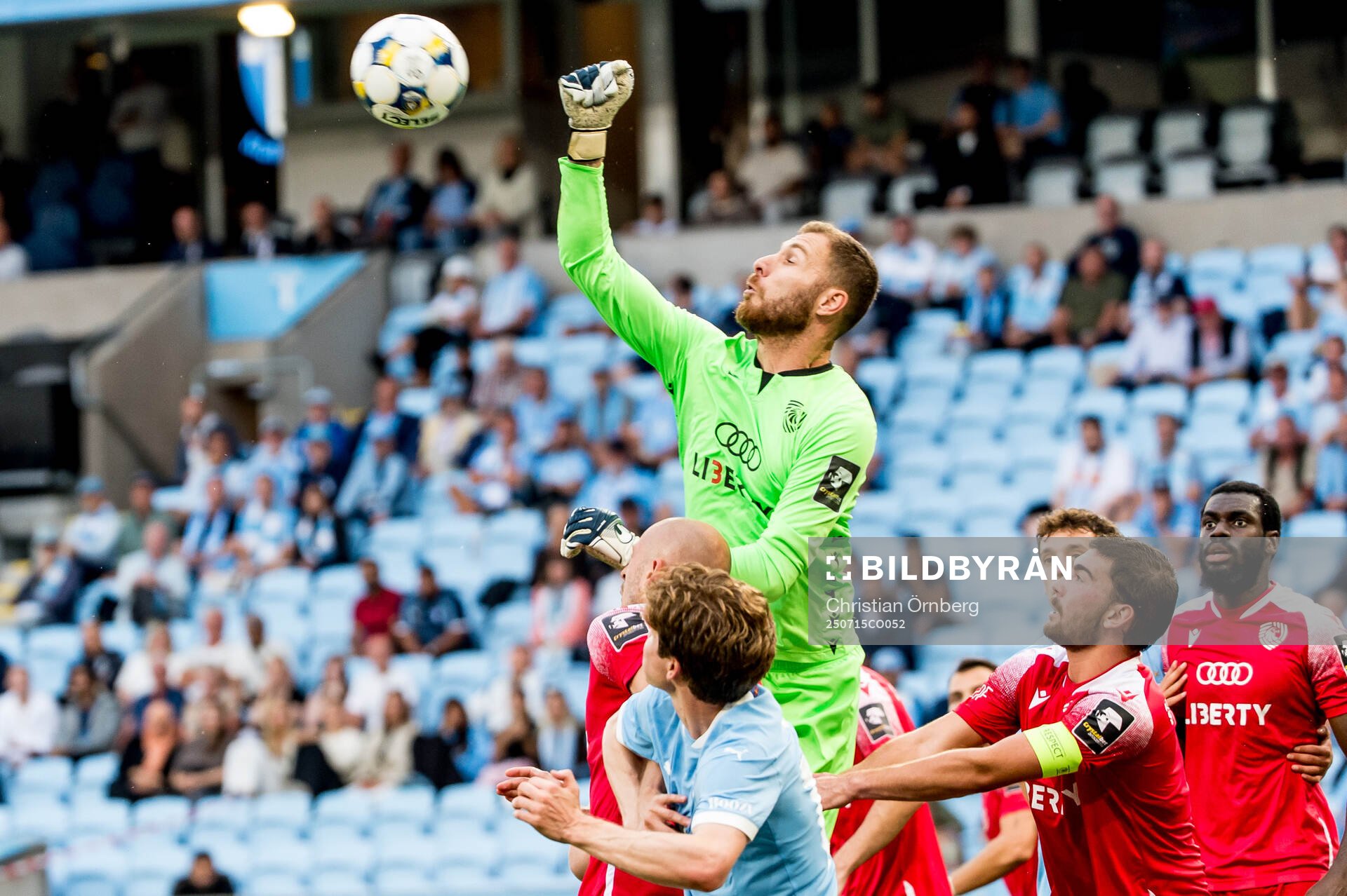 Giorgi Makaridze of FC Iberia and Oliver Berg of Malmö FF