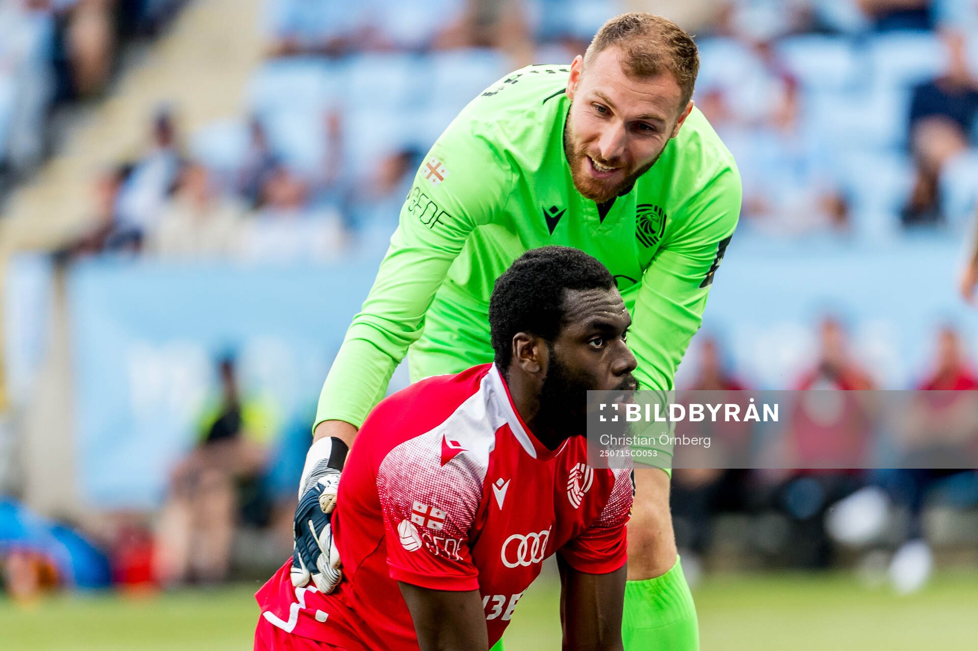 Derek Agyakwa and Giorgi Makaridze of FC Iberia