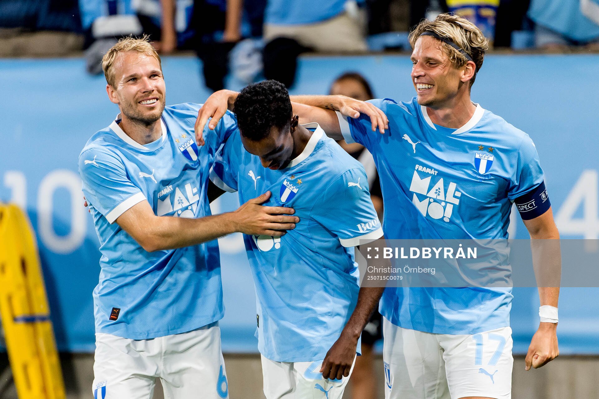 Oscar Lewicki, Taha Ali, and Jens Stryger Larsen of Malmö