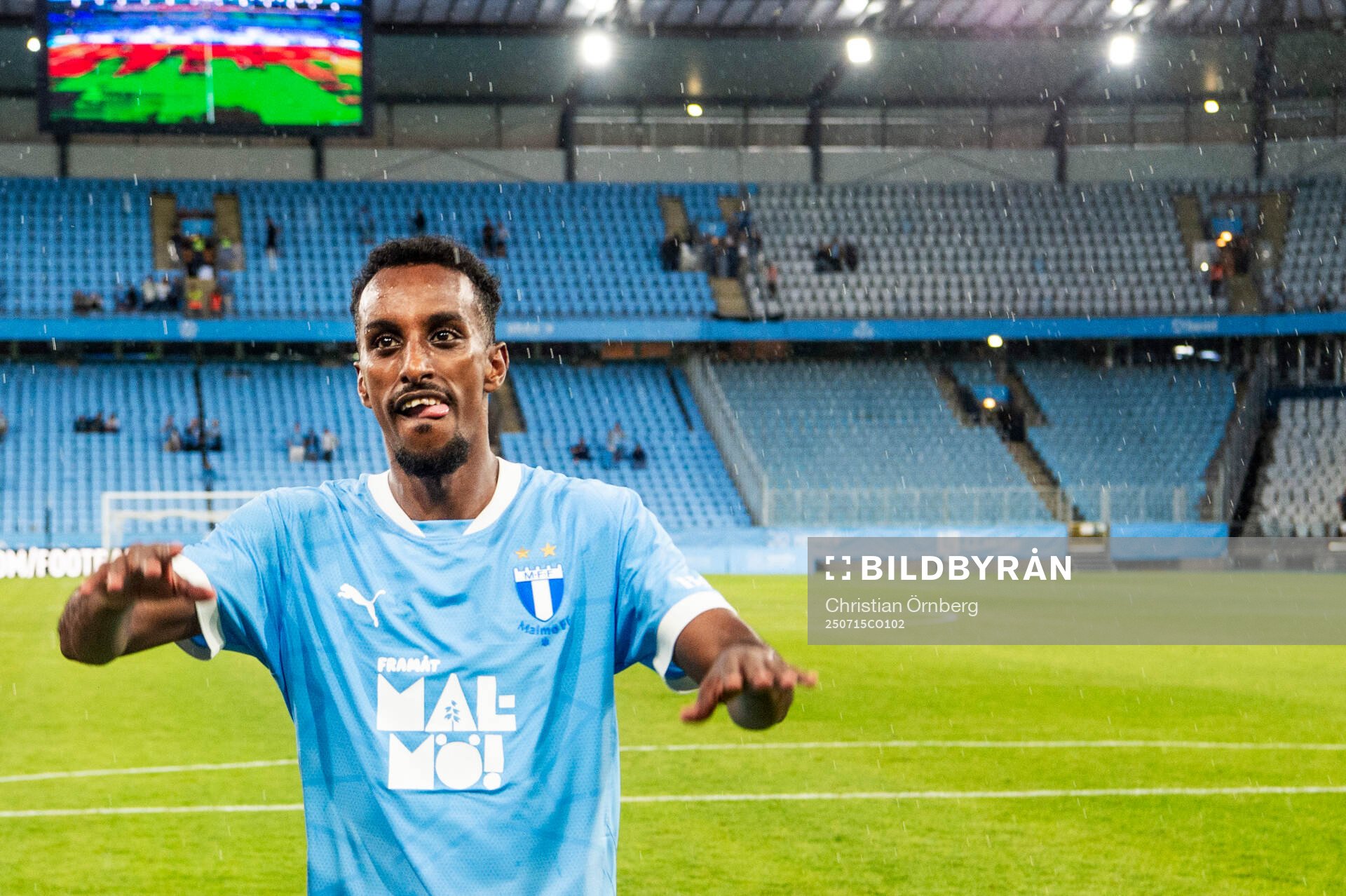 Taha Ali of Malmö FF celebrates