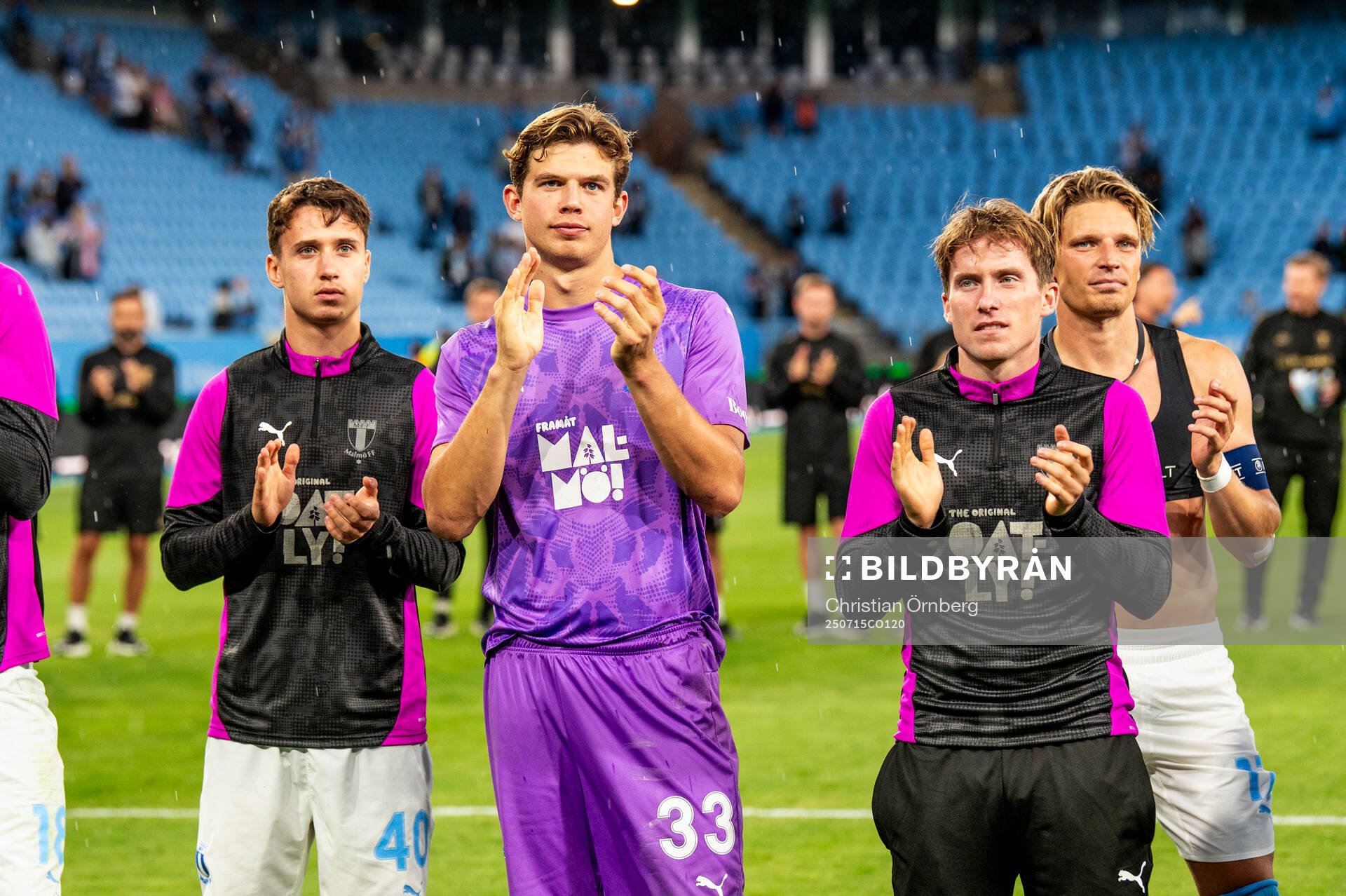 Kenan Busuladzic, goalkeeper Melker Ellborg, Johan Karlsson