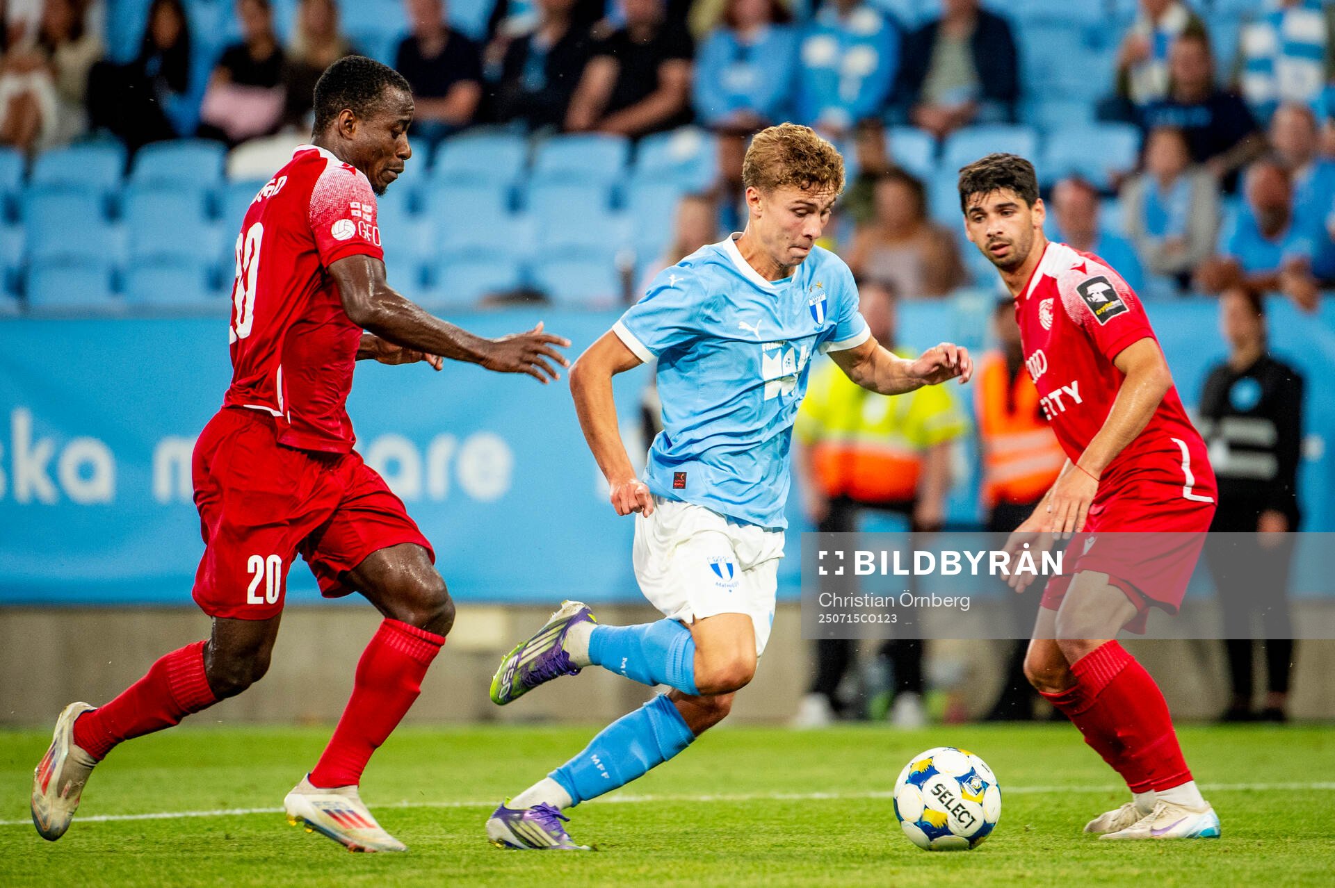 Armel Zohouri of FC Iberia and Hugo Bolin of Malmö FF