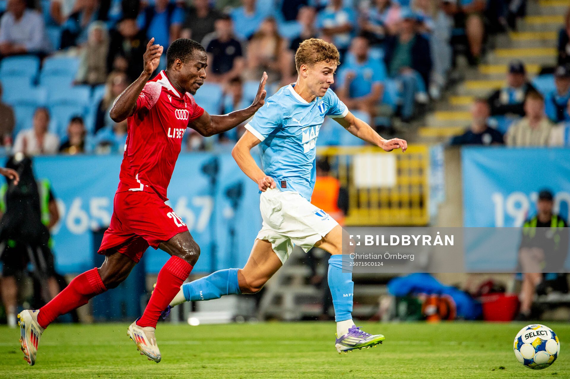 Armel Zohouri of FC Iberia and Hugo Bolin of Malmö FF