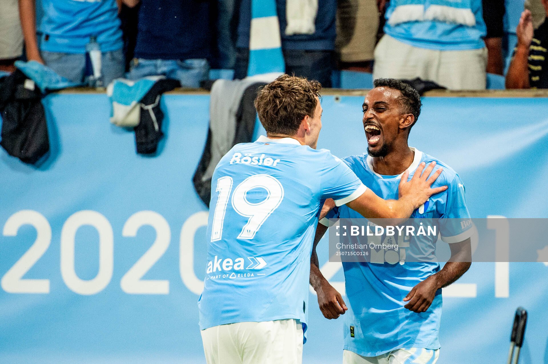 Colin Rösler and Taha Ali of Malmö FF celebrates