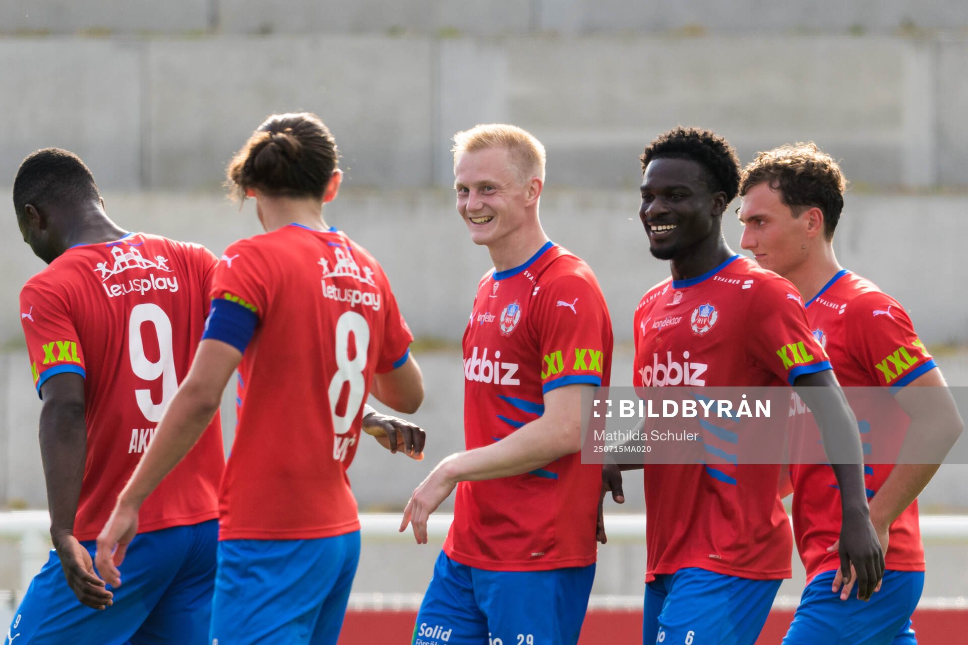 Helsingborgs Ervin Gigovic och Oscar Aga jublar