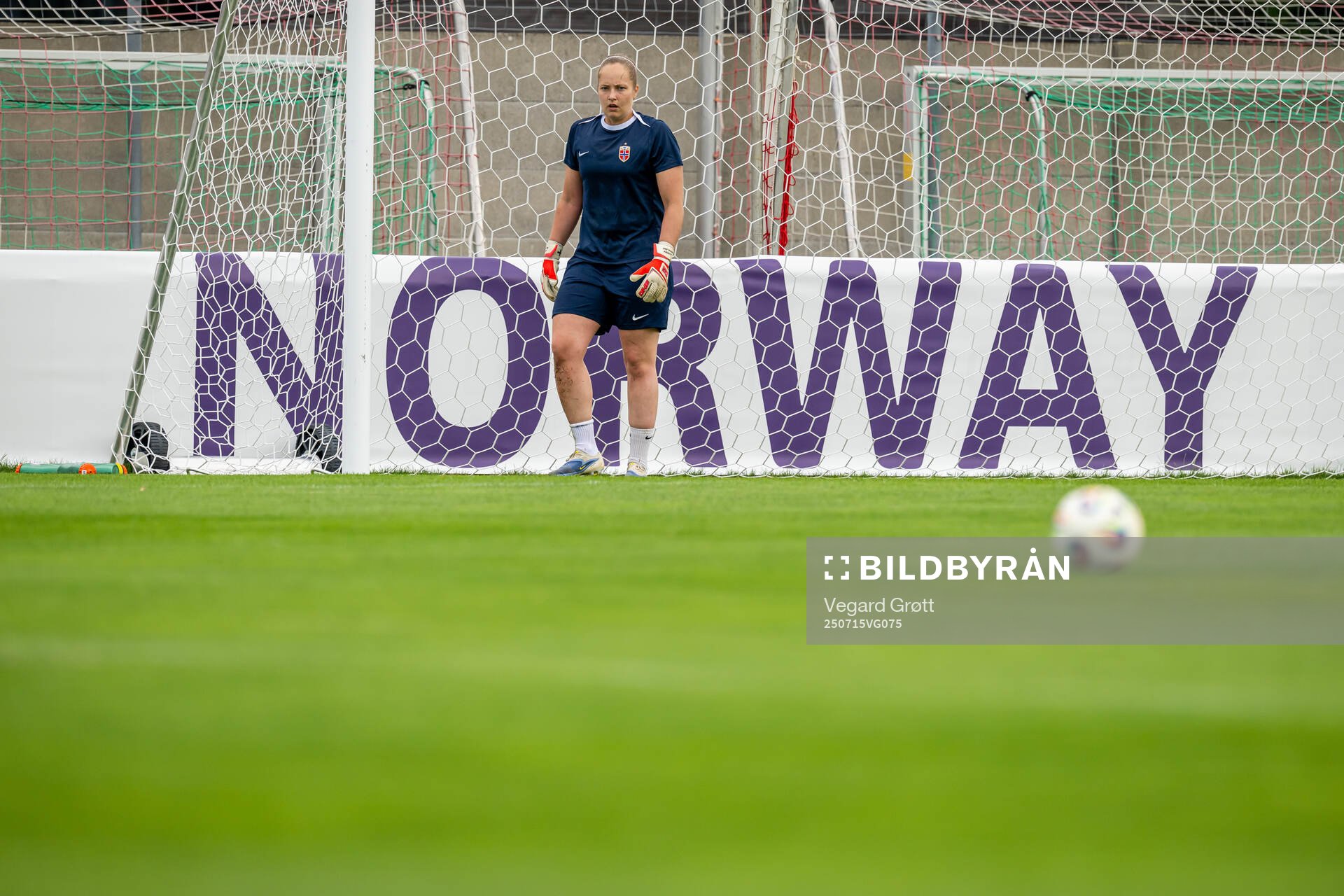 Goalkeeper Aurora Mikalsen of the Norwegian women's