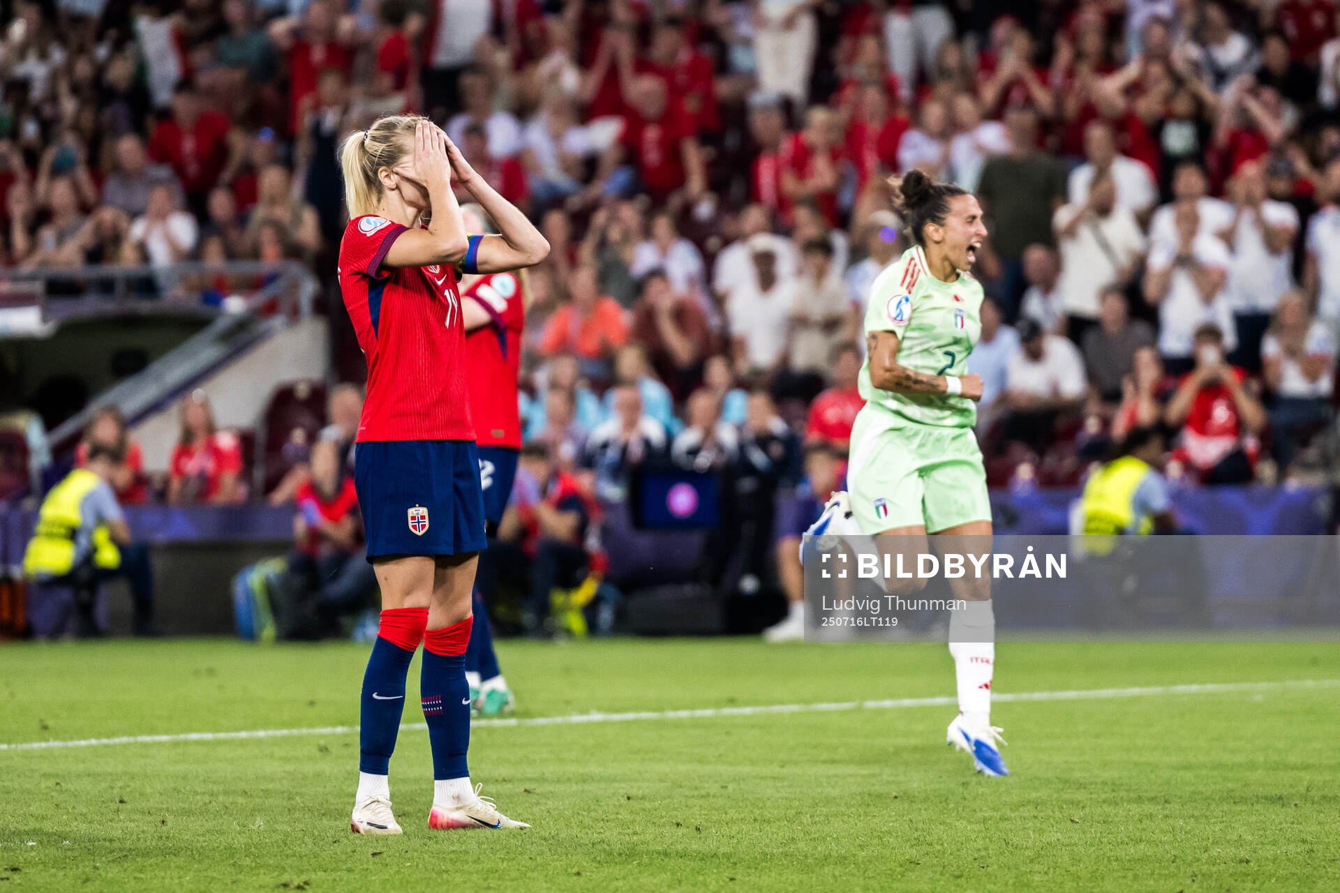 Ada Hegerberg of Norway looks dejected