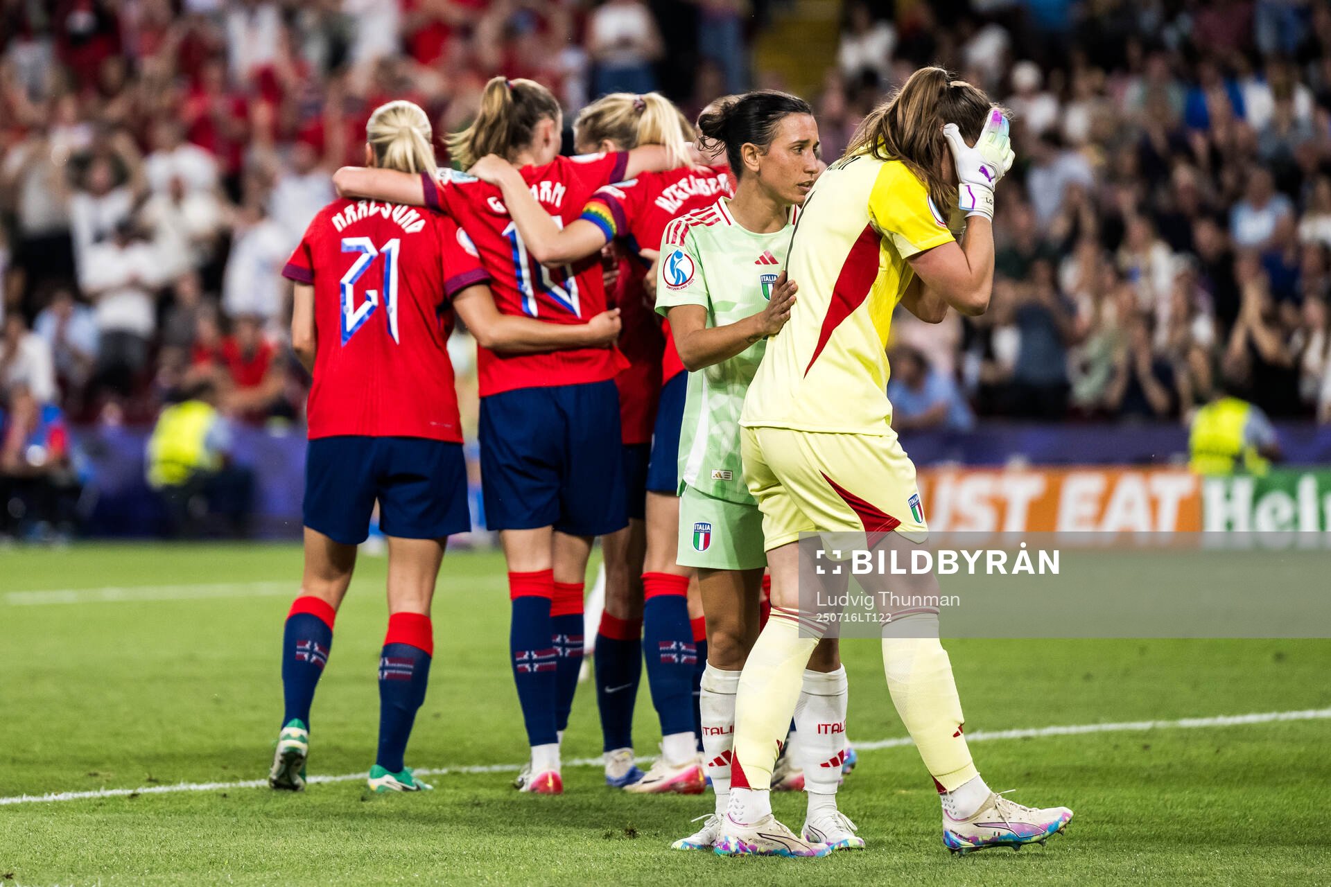 Goalkeeper Laura Giuliani of Italy looks dejected