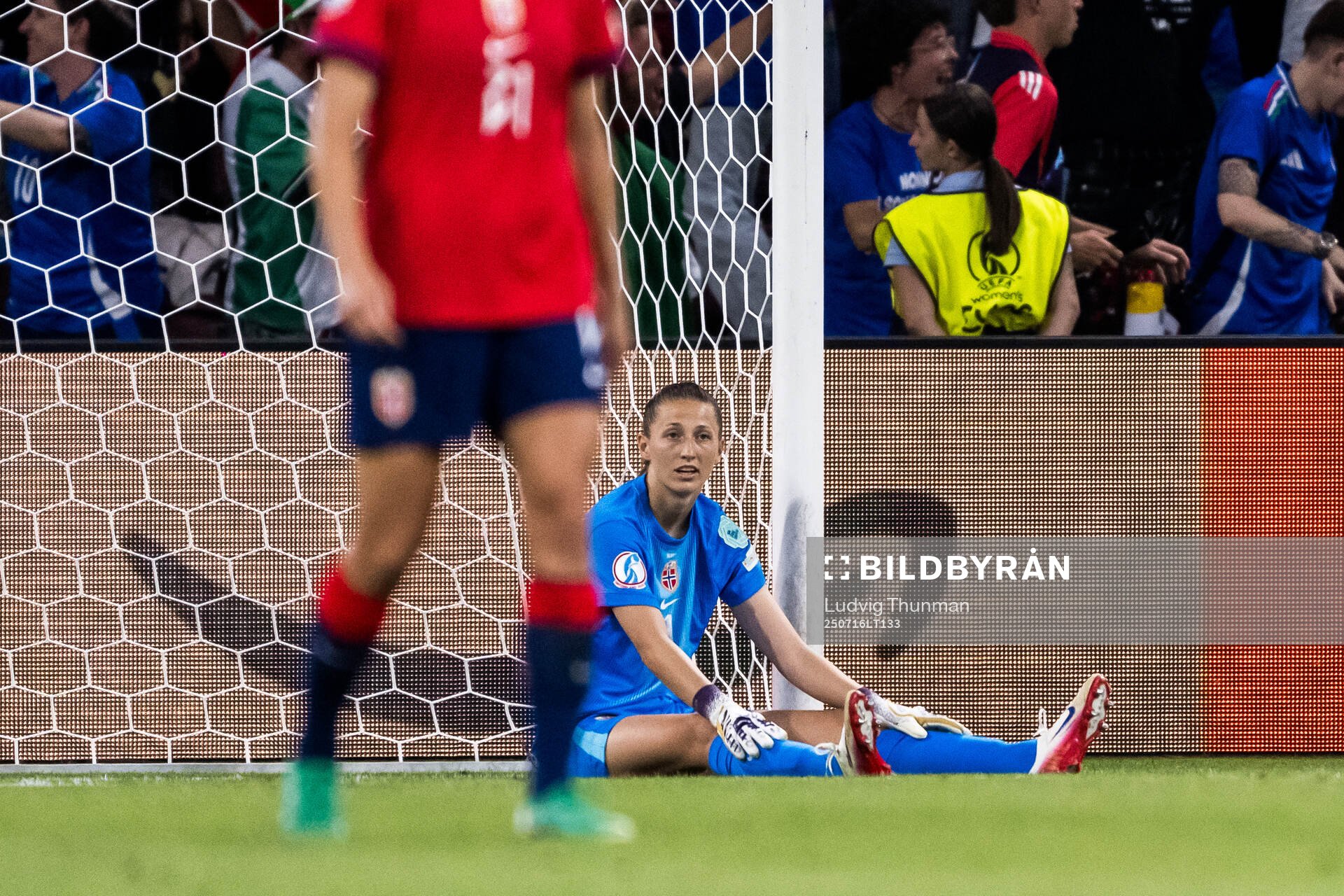 goalkeeper Cecilie Fiskerstrand of Norway looks dejected
