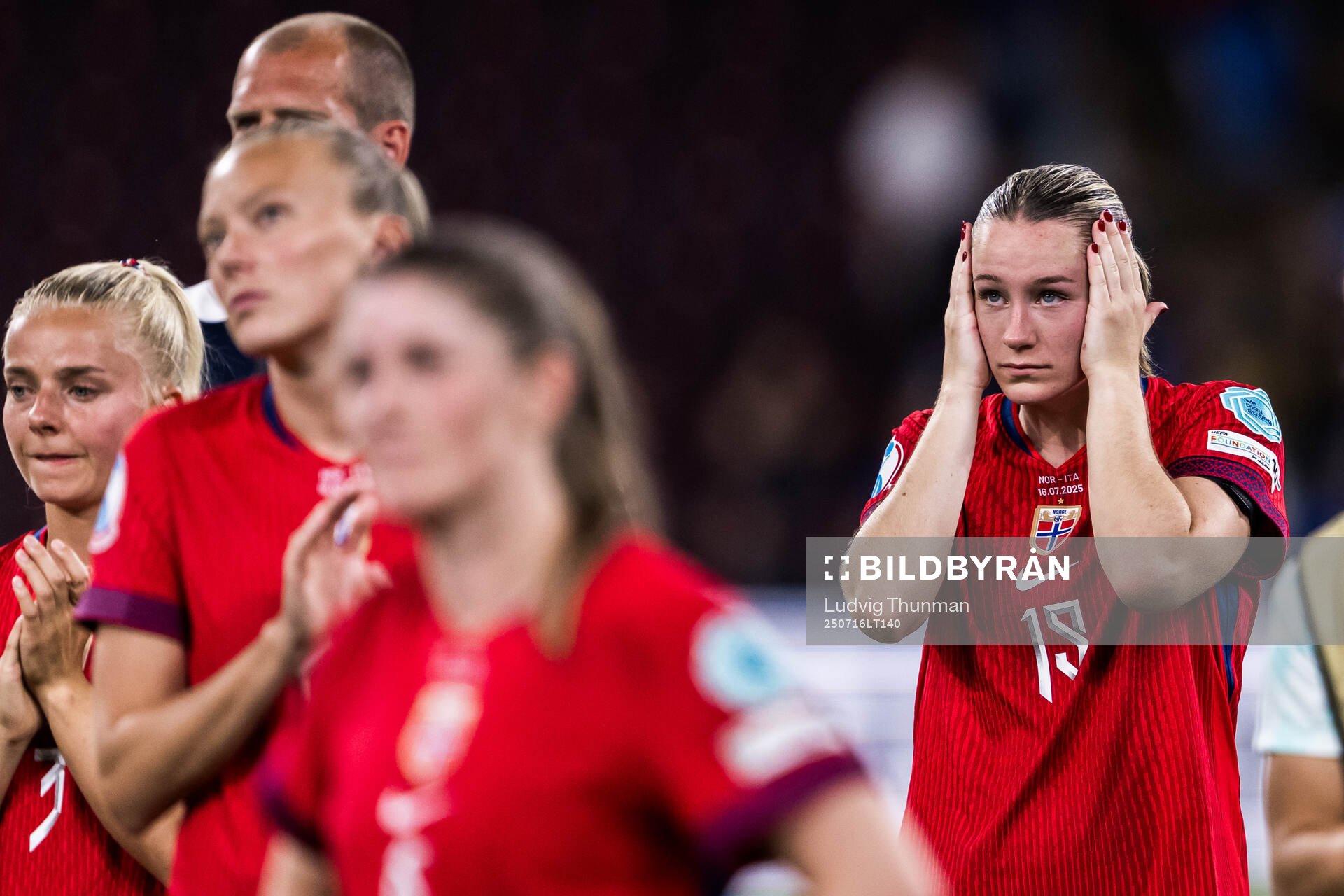 Elisabeth Terland of Norway looks dejected