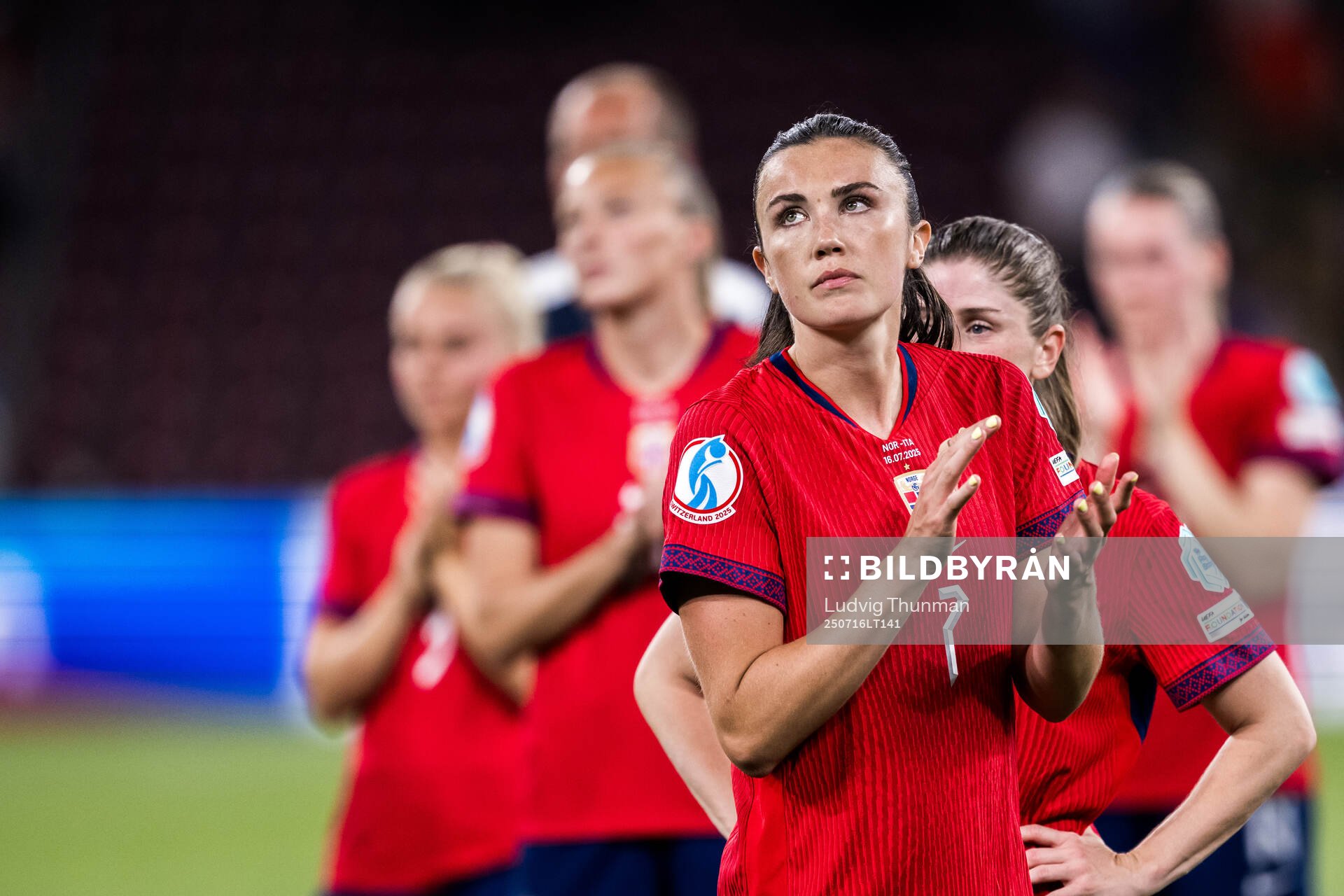 Ingrid Syrstad Engen of Norway looks dejected