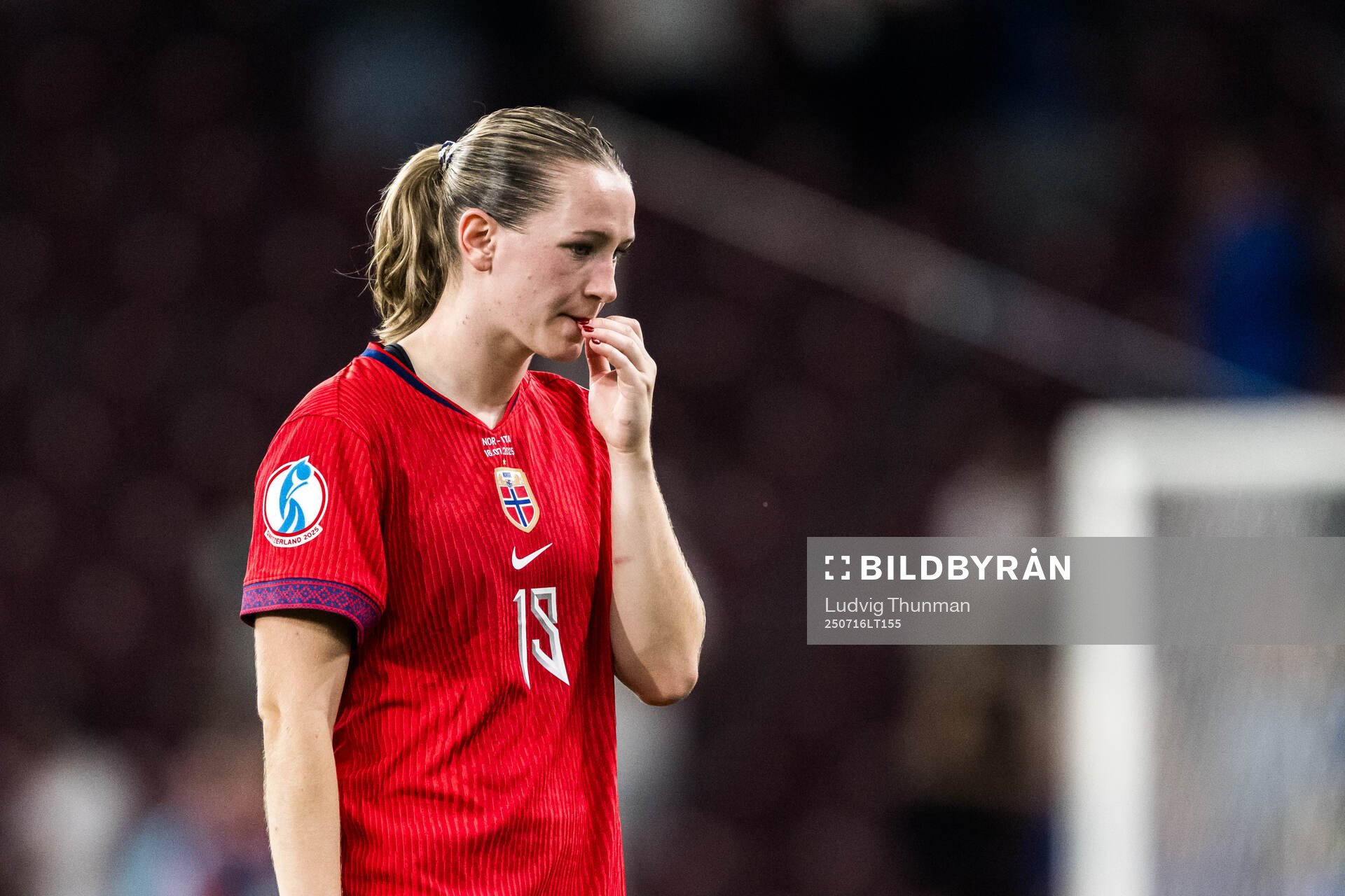 Elisabeth Terland of Norway looks dejected