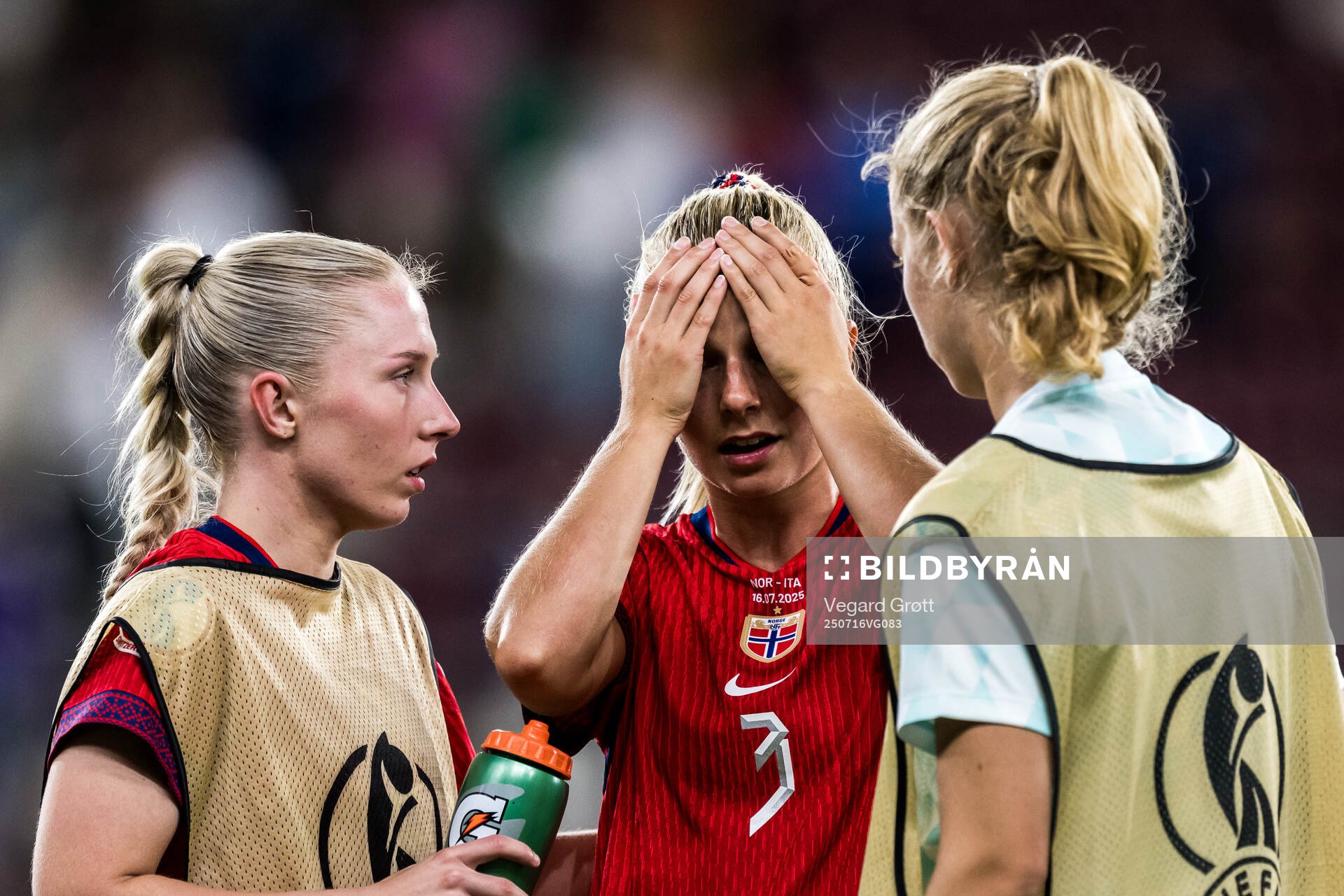 Emilie Woldvik of Norway looks dejected