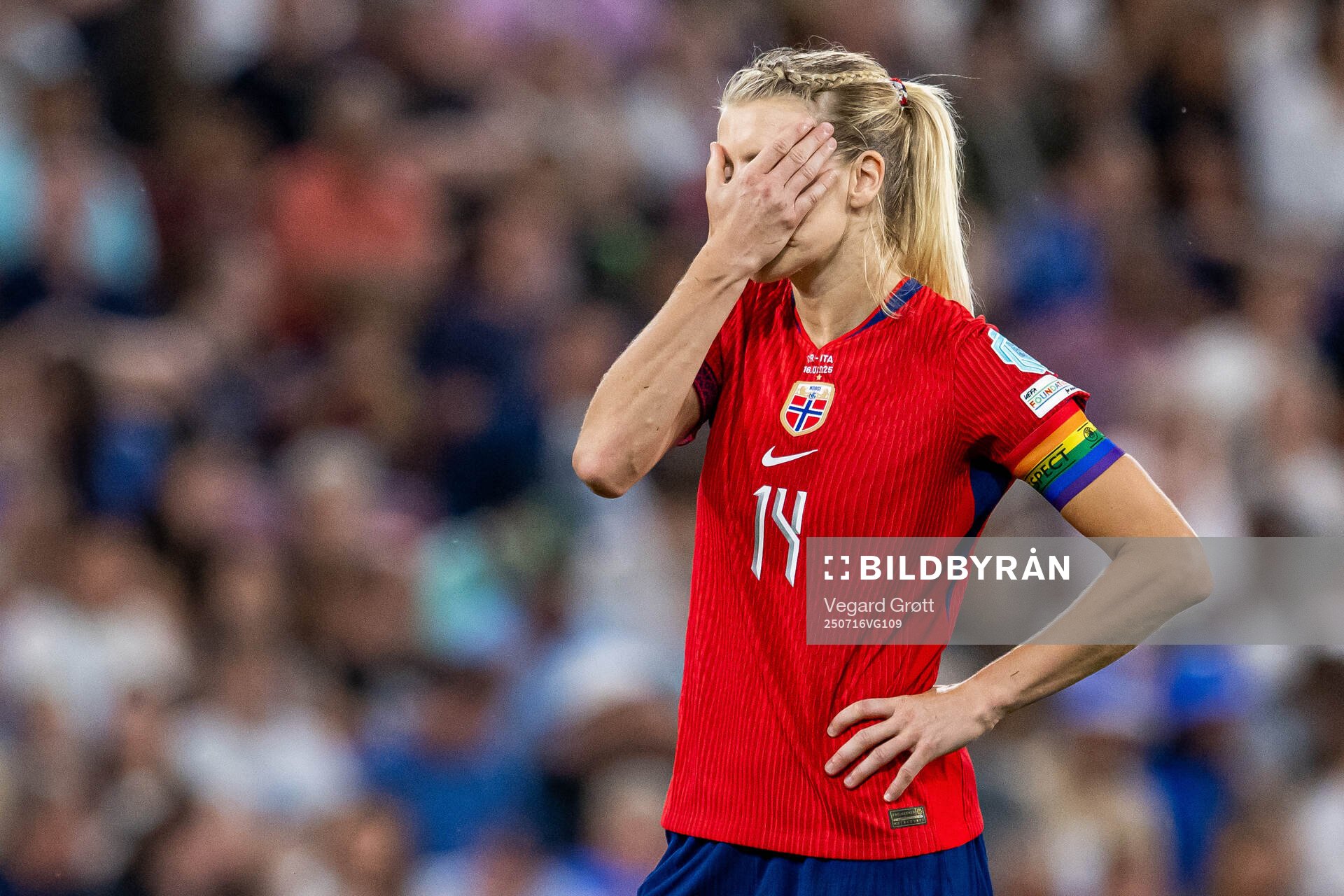Ada Hegerberg of Norway looks dejected