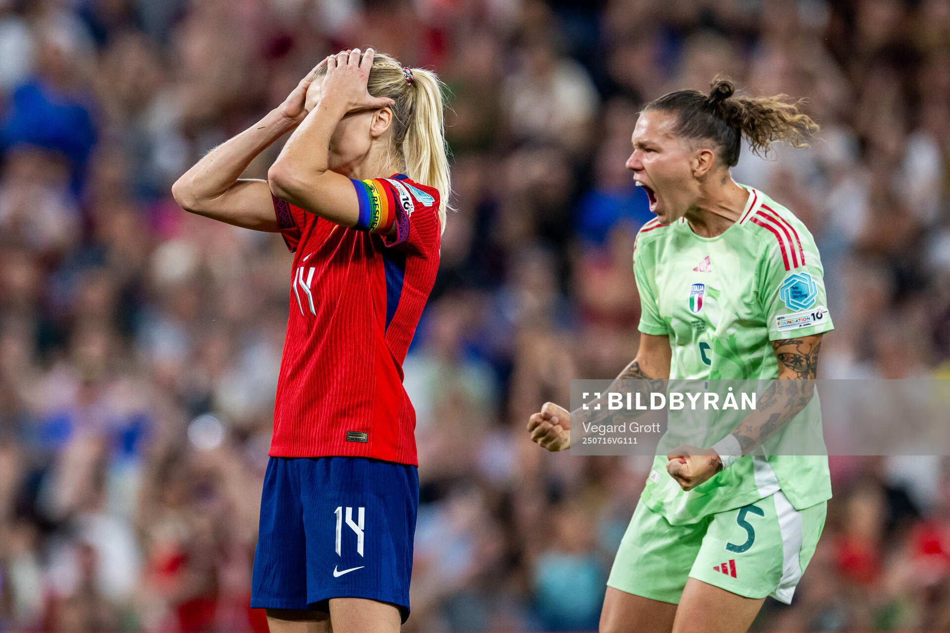 Ada Hegerberg of Norway looks dejected
