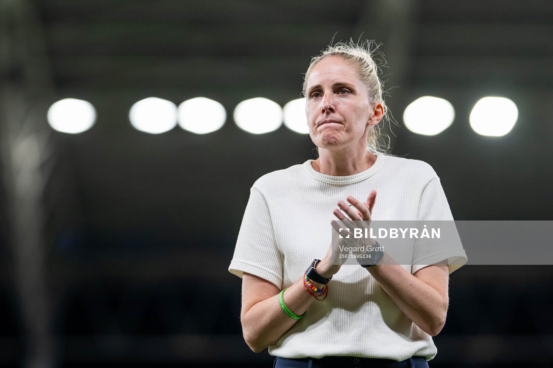 Head coach Gemma Grainger of Norway looks dejected