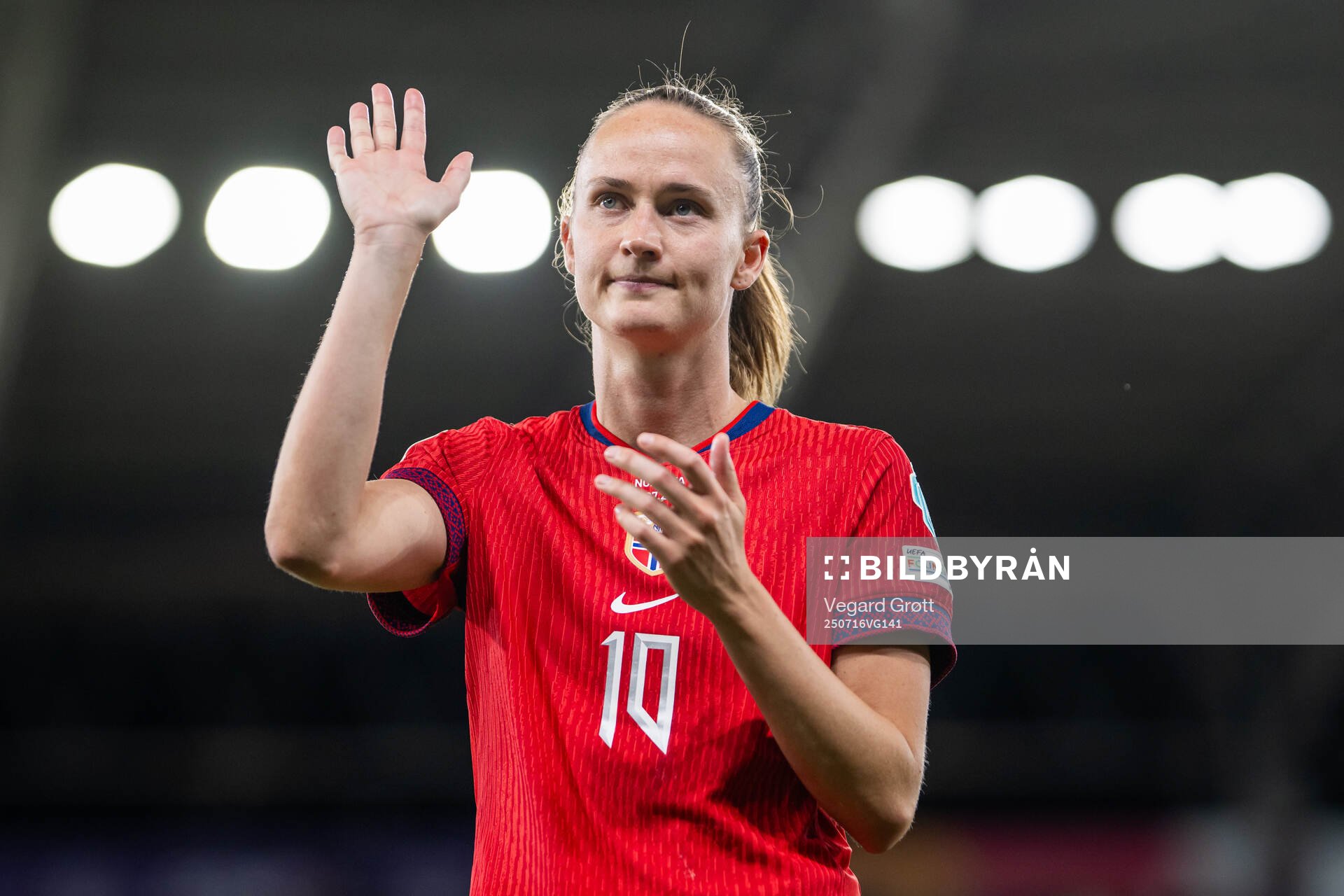 Caroline Graham Hansen of Norway looks dejected
