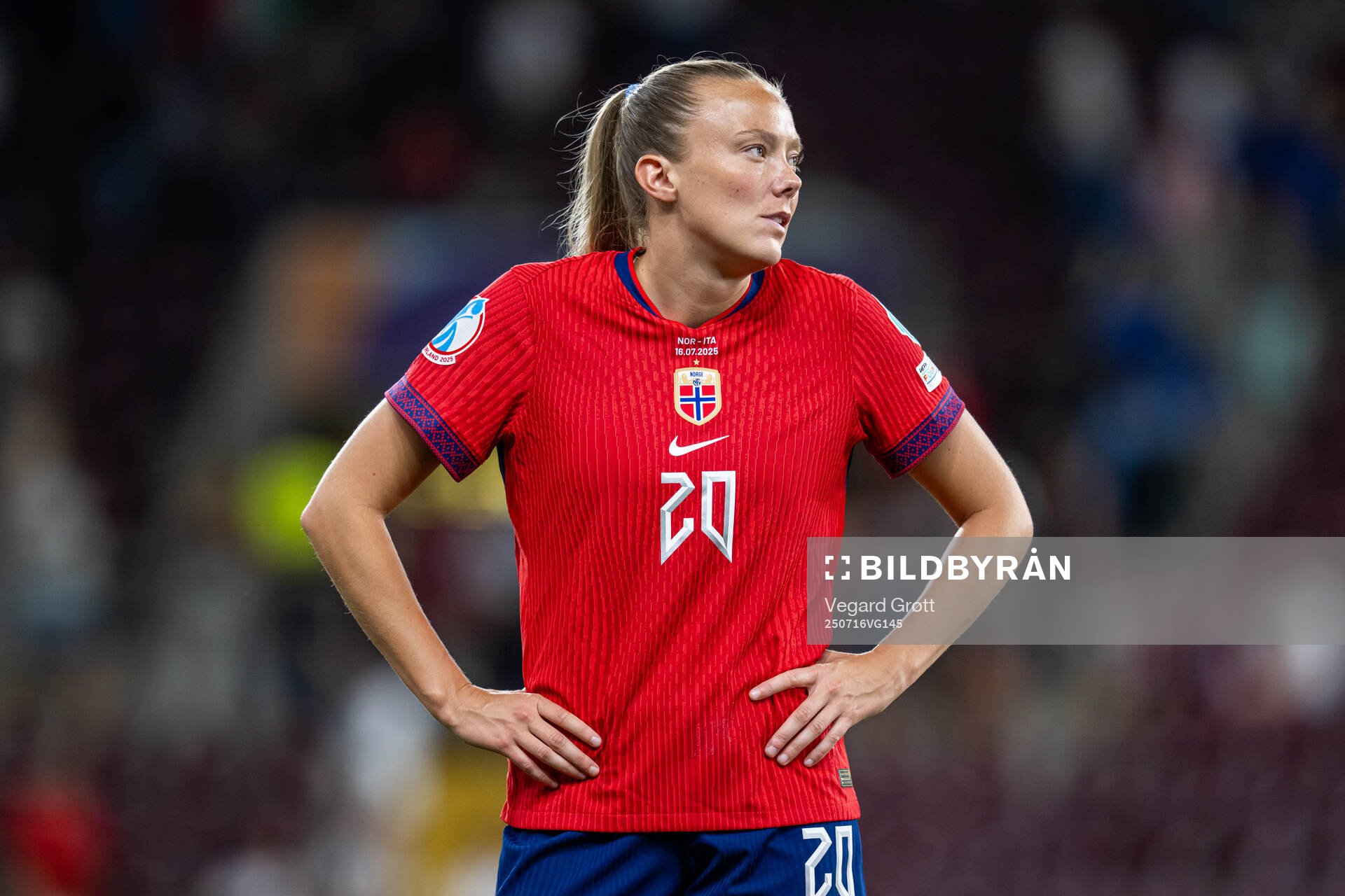 Synne Sofie Kinden Jensen of Norway looks dejected