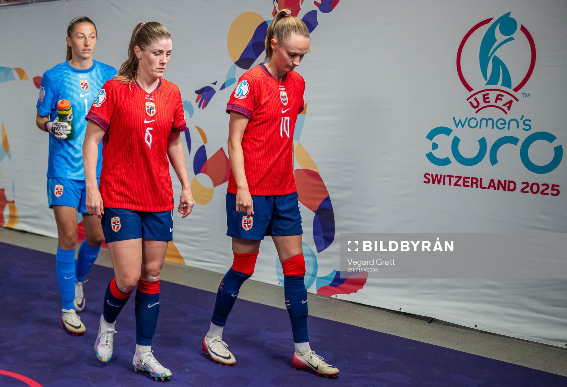 Goalkeeper Cecilie Fiskerstrand, Maren Mjelde and Caroline