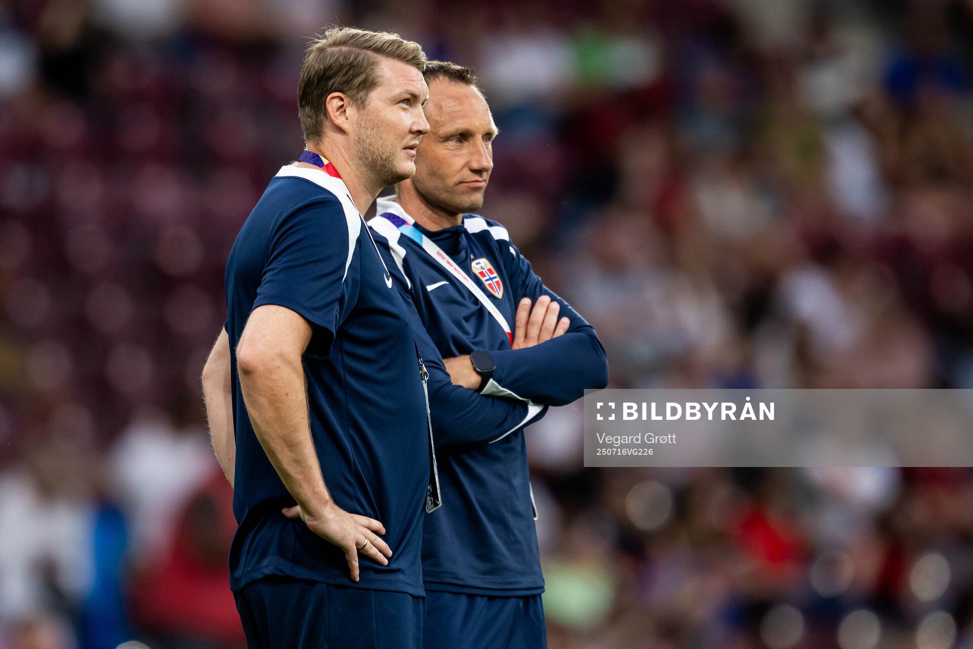 Masseur Marius Eriksrud and coach Terje Skjeldestad of