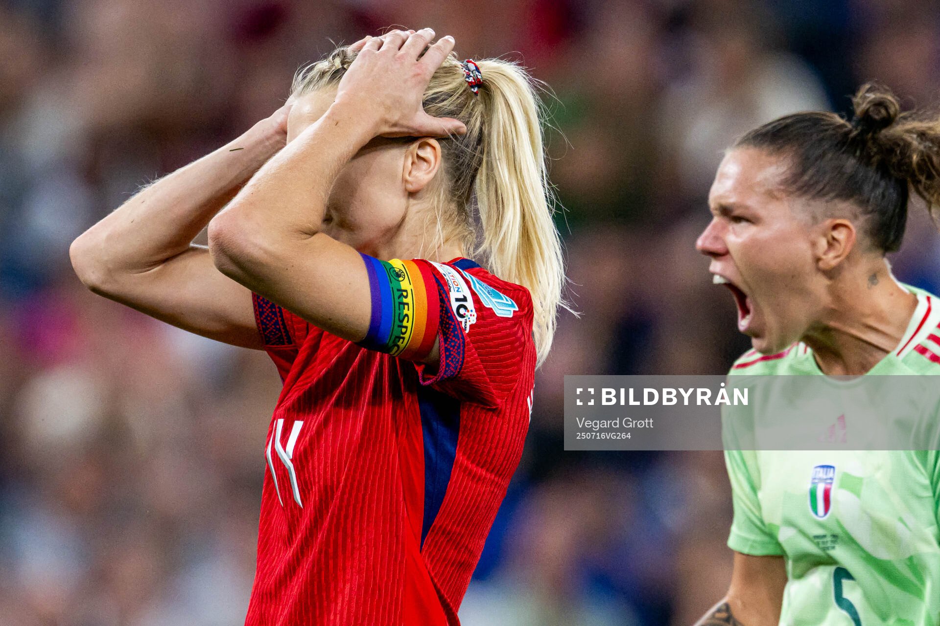 Ada Hegerberg of Norway looks dejected