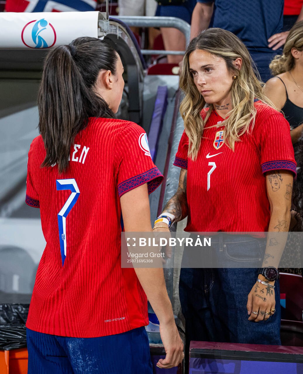 Ingrid Syrstad Engen of Norway with her girlfriend María