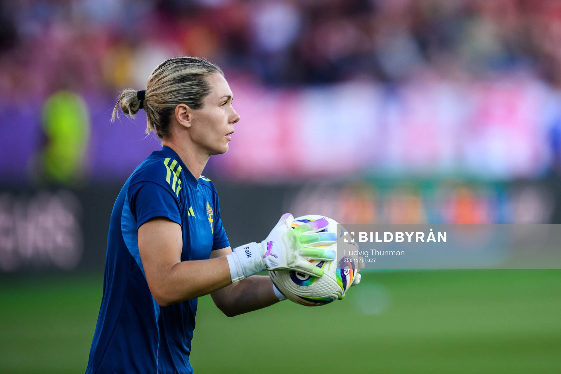 Goalkeeper Jennifer Falk of Sweden
