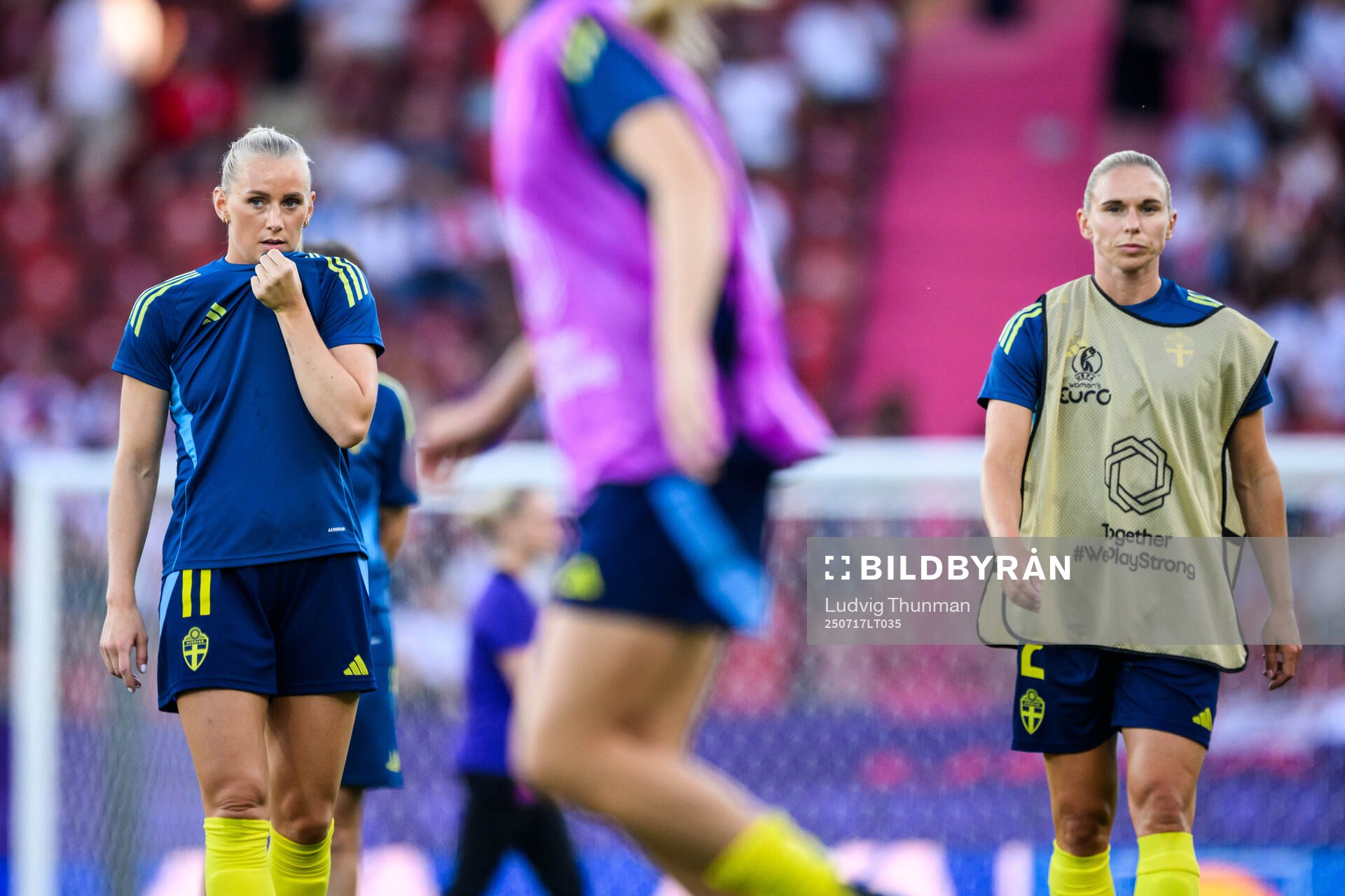 Stina Blackstenius and Jonna Andersson of Sweden