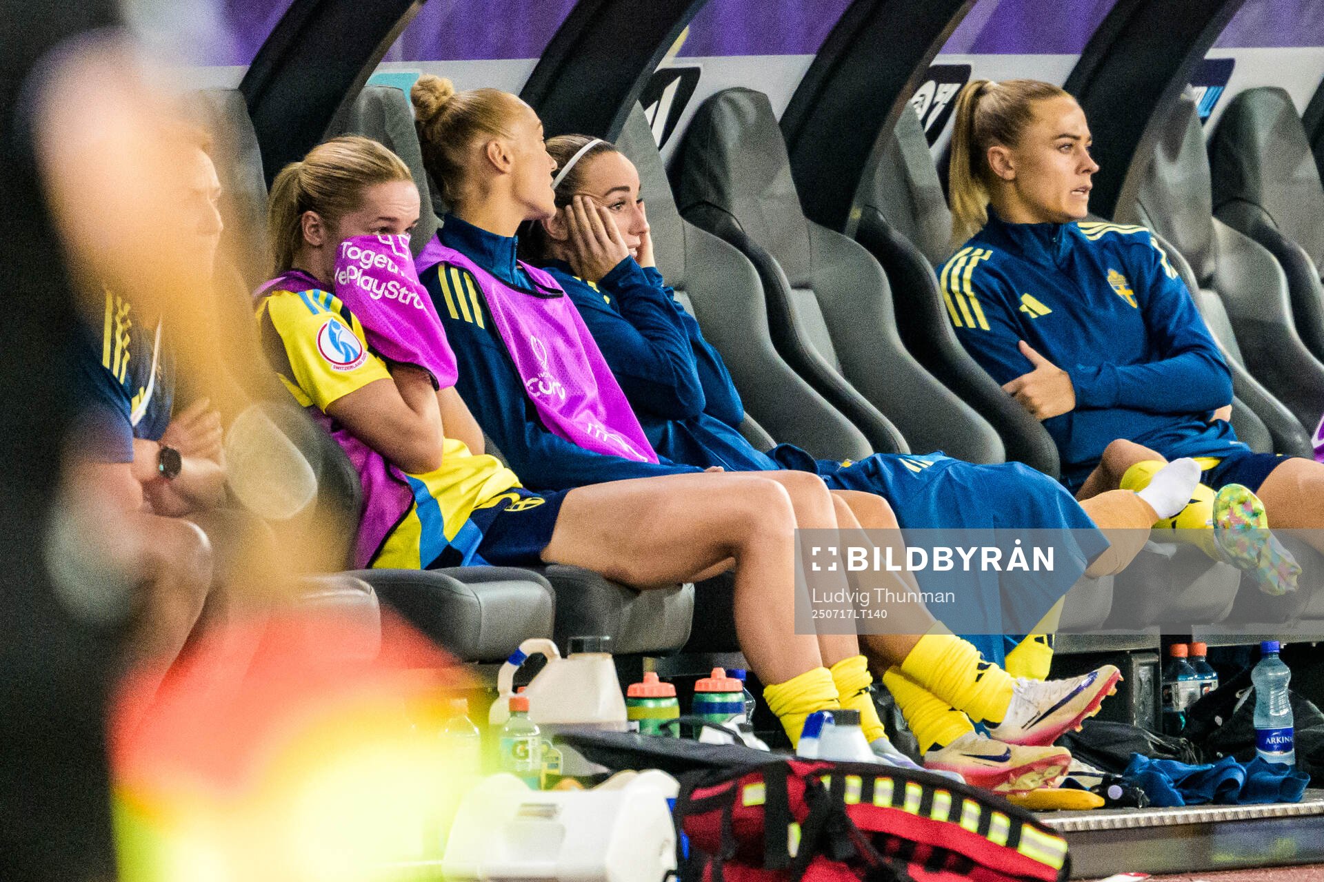 Hanna Lundkvist and Kosovare Asllani of Sweden