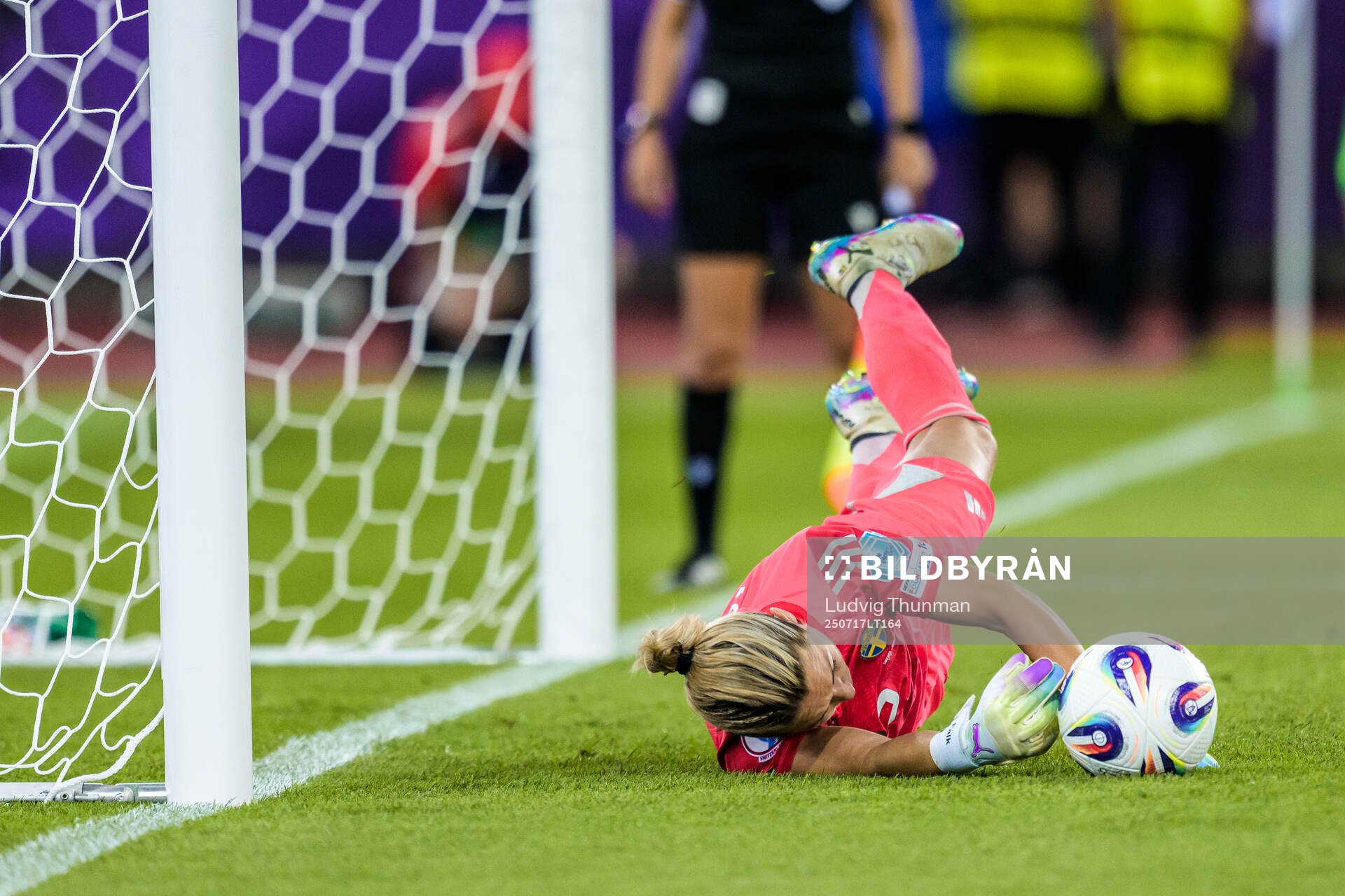 Goalkeeper Jennifer Falk of Sweden