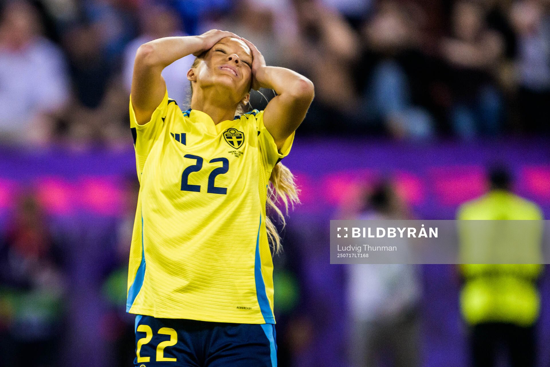 Smilla Holmberg of Sweden looks dejected