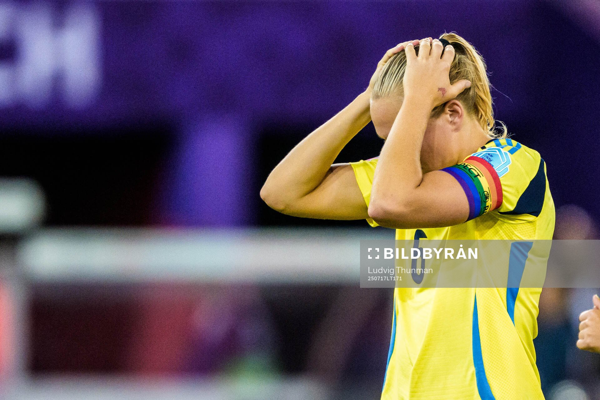 Magdalena Eriksson of Sweden looks dejected